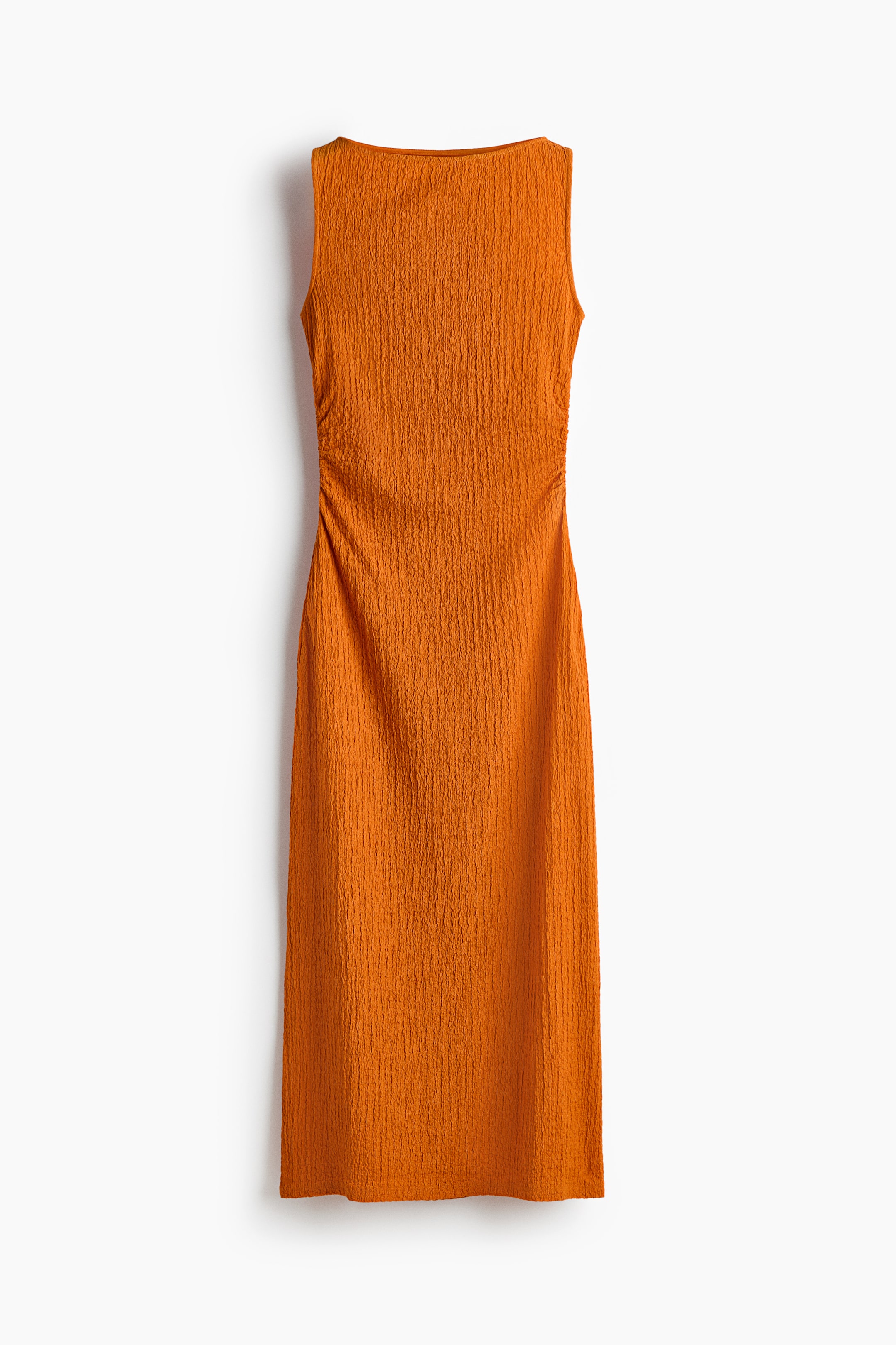 Crinkled Boat-Neck Dress