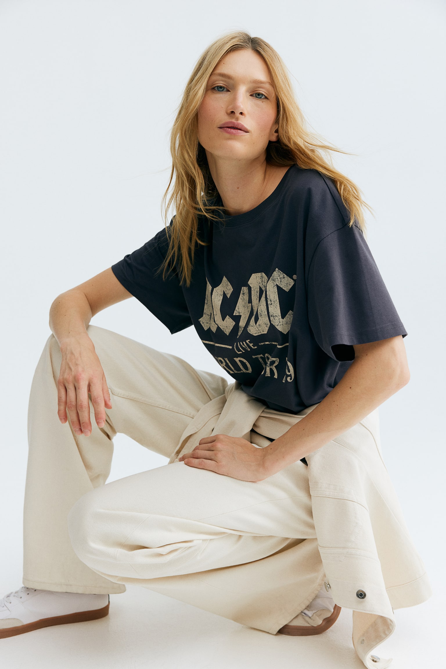 Oversized printed T-shirt - Dark grey/AC/DC/Dark grey/George Michael/White/The Beatles/White/The Rolling Stones/Grey marl/Stanford University/Beige/Nirvana/White/The Rolling Stones/Cream/Smiley® Originals/Cream/Nirvana/Dark grey/AC/DC/Dark grey/Nirvana - 4