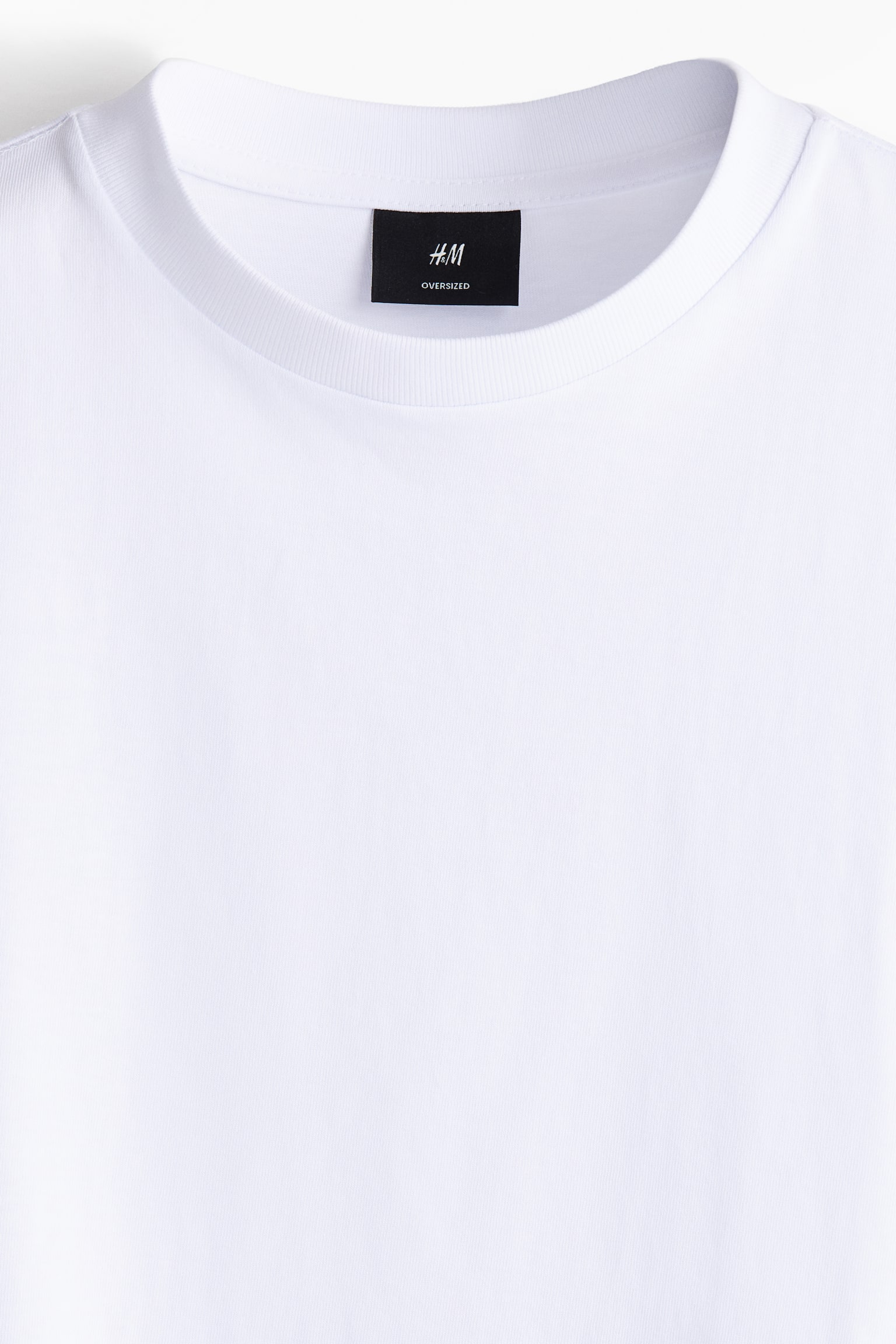 Oversized Fit Cotton T-shirt - White/Black/Light grey - 6