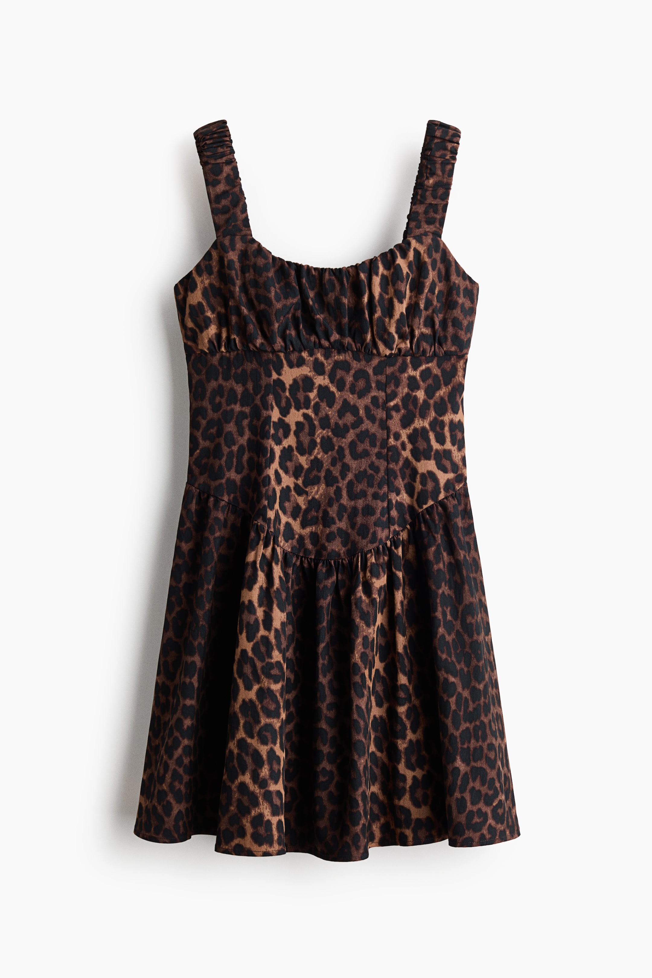 View larger image: Printed flared-skirt dress - Dark brown/Leopard print - Ladies | H&M GB 1