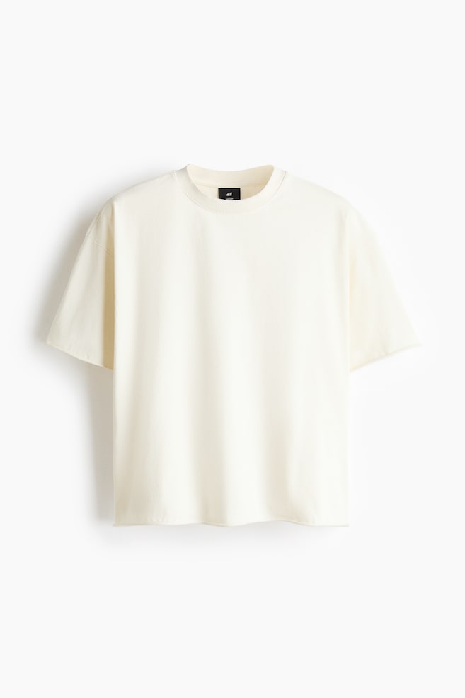 Oversized Boxy T-Shirt - Cream/Black/Light gray melange/Black - 1