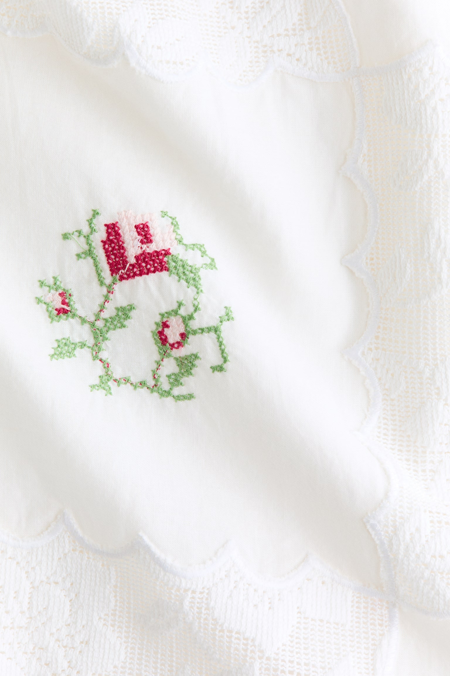Женская рубашка H&M Embroidered Beach, цвет: Белый — фото 8
