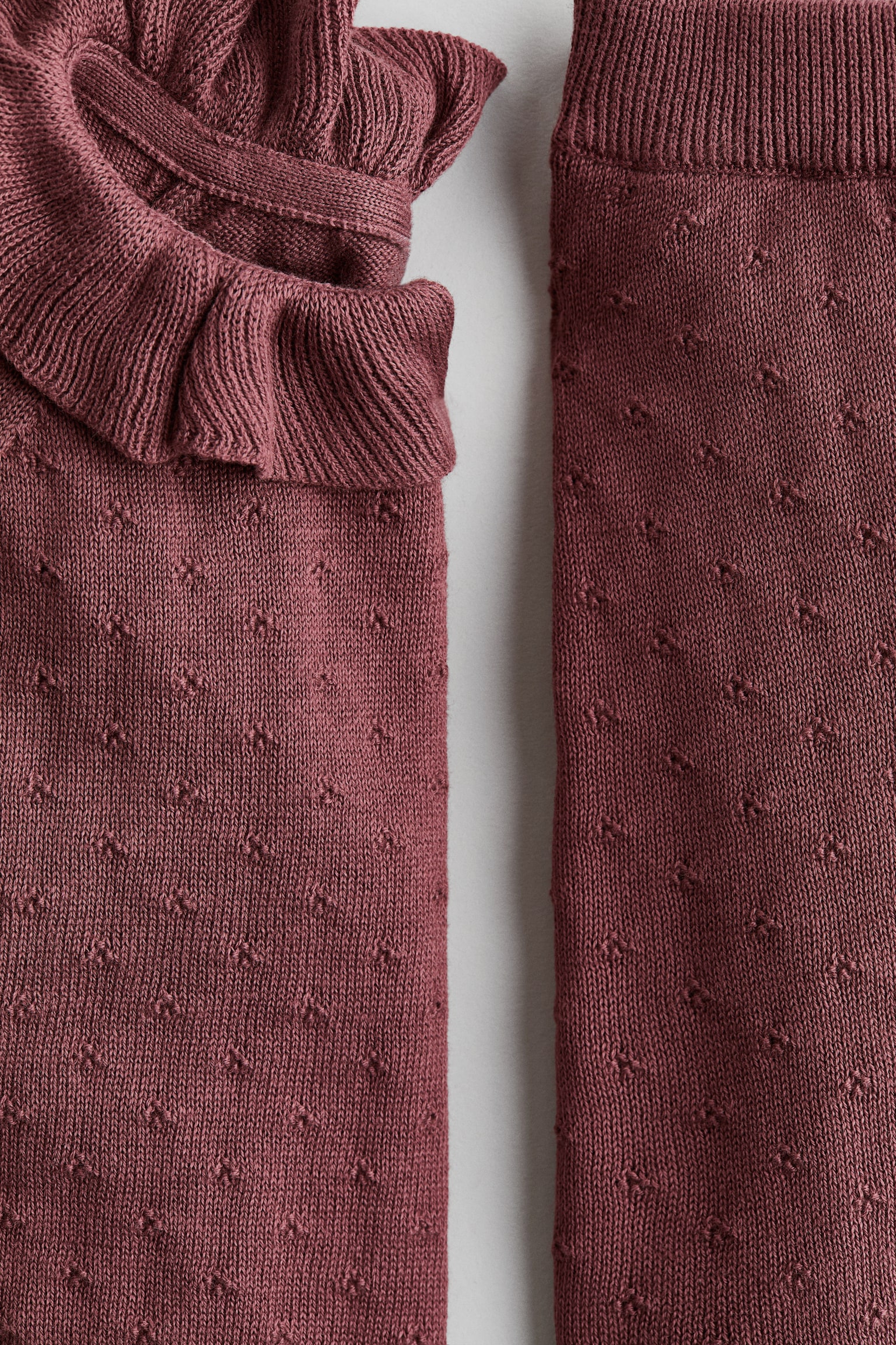 Детские комплекты H&M 2-Piece Pointelle-Knit Set, цвет: Тёмный пыльный розовый — фото 2