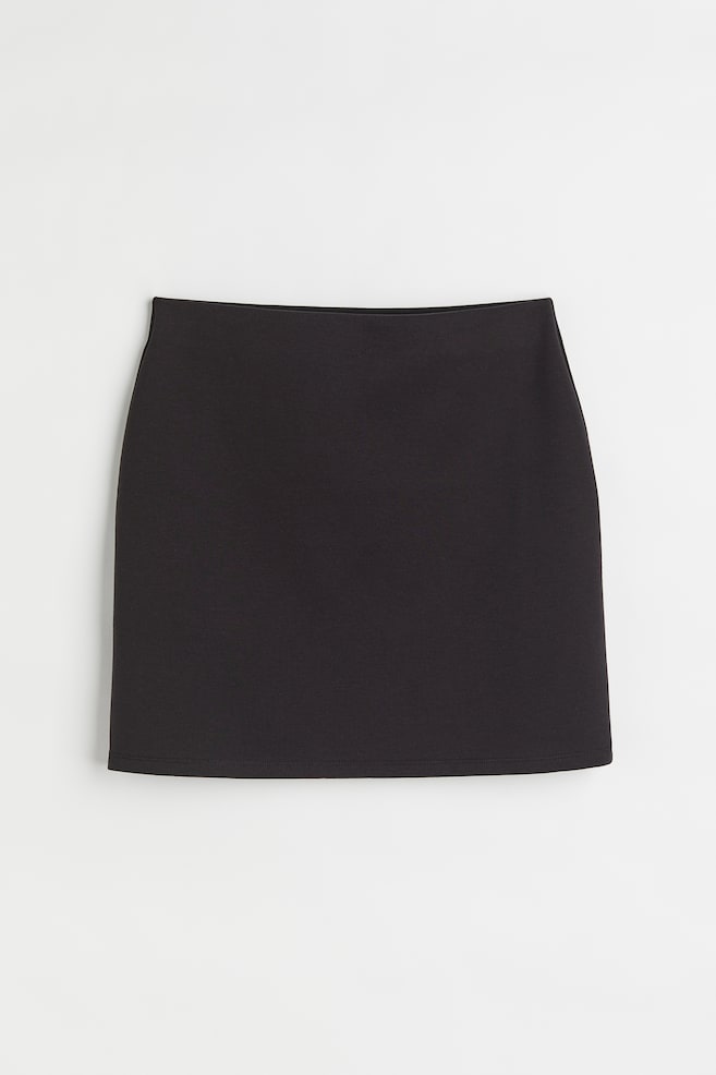 Short jersey skirt - Black - 1