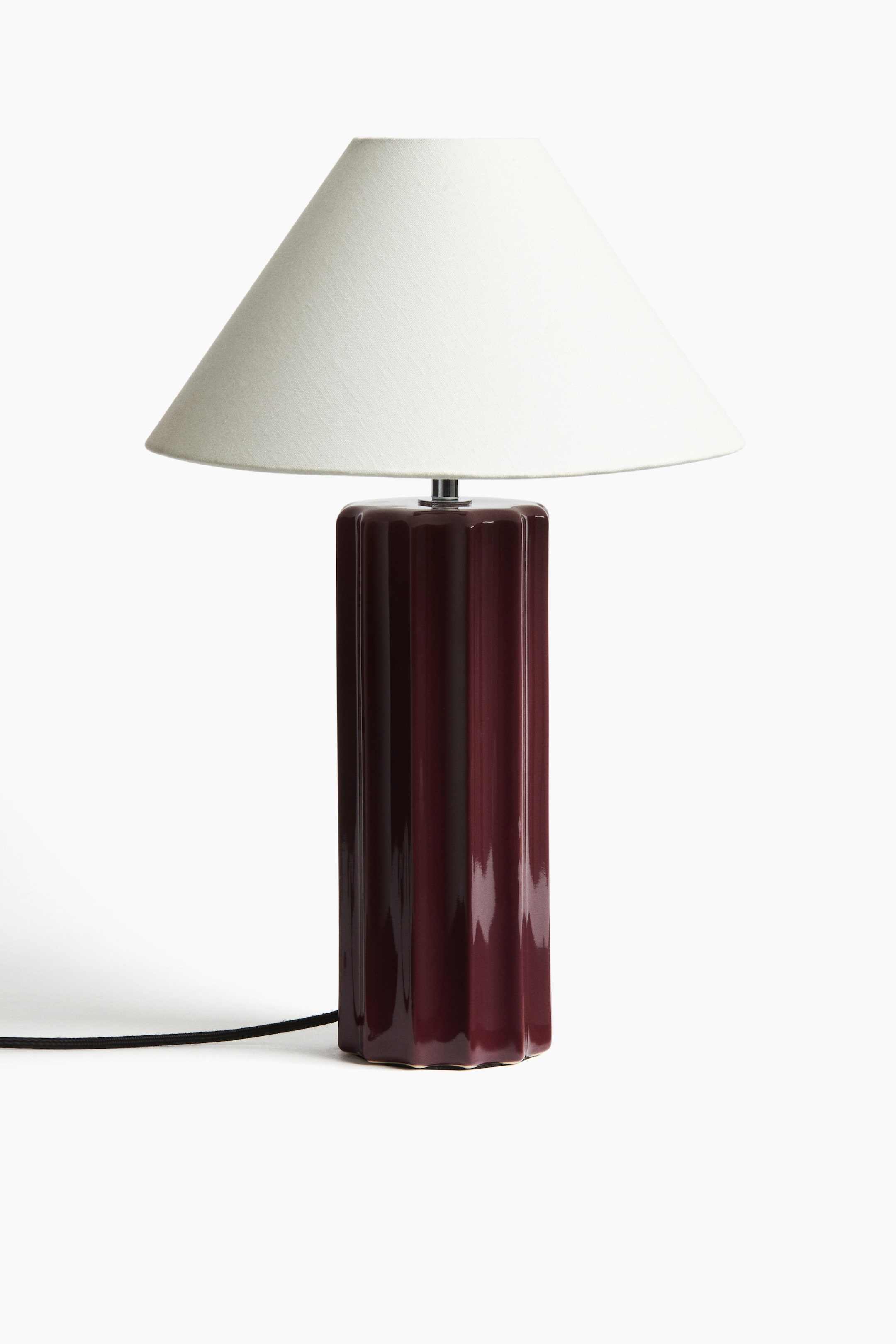 Ingrandisci l'immagine: Base per lampada in gres scanalato - Bordeaux - HOME | H&M CH 4
