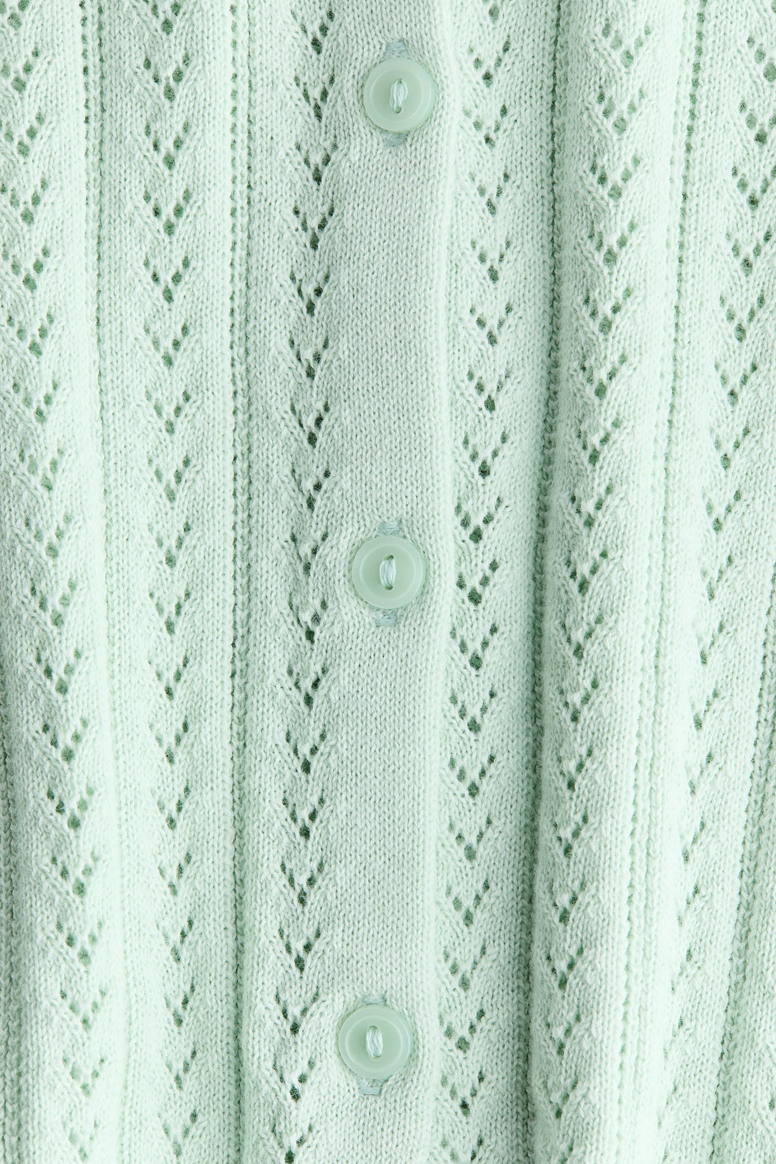 Pointelle-knit cotton cardigan - Mint green/Light pink/Light blue/Light beige/Red - 2
