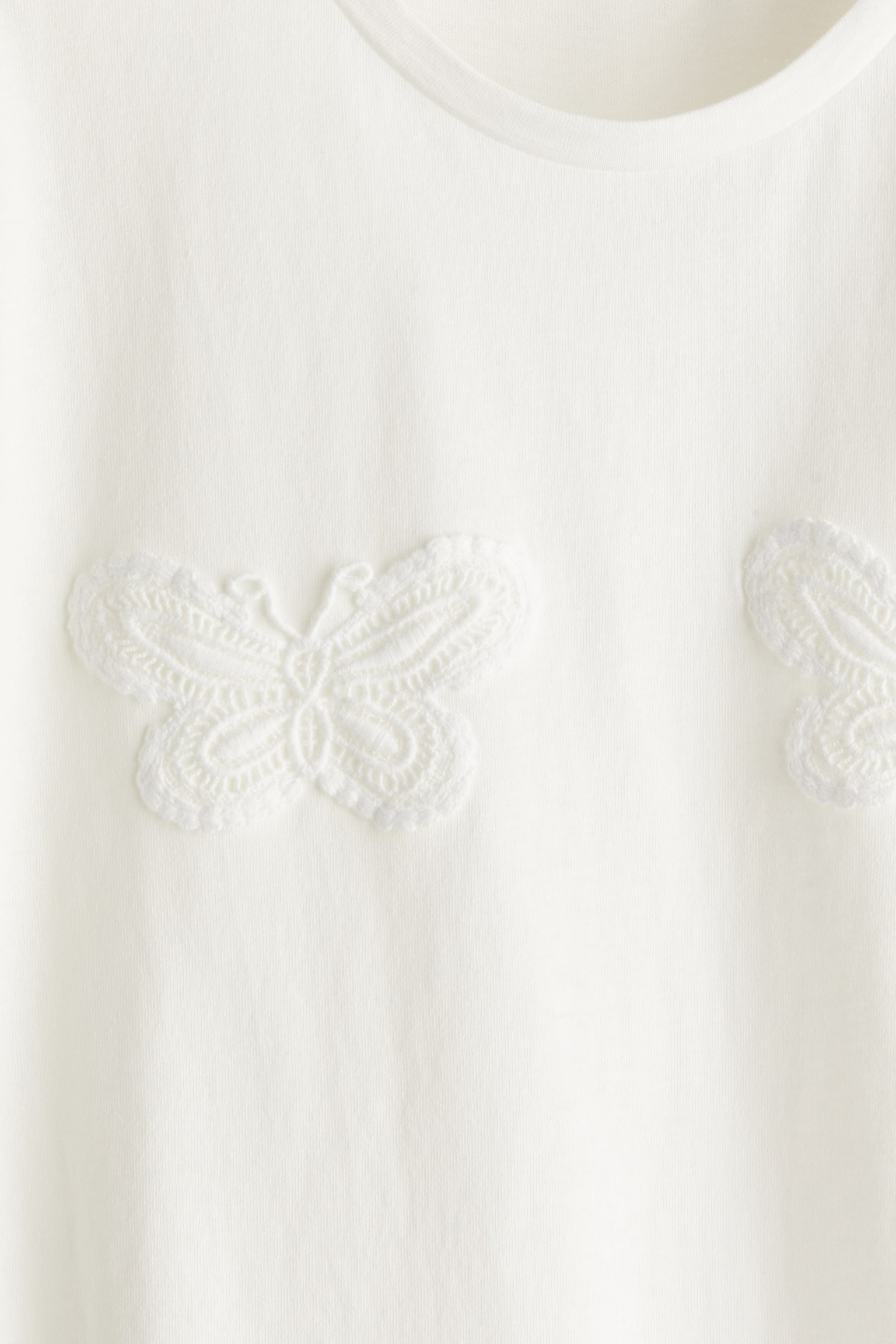 Motif-detail T-shirt - Cream/Butterflies/Black/Bow/White/Bow/Black/Butterflies - 4