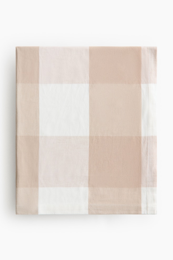 Ubrus z lněné směsi - Béžová/kostka gingham/Khaki zelená/kostka gingham/Tmavě hnědá/proužky/Oranžová/proužky/Béžová/proužky/Světle růžová/proužky/Tmavě hnědá/kostka gingham/Oranžová/kostka gingham/Světle růžová/kostka gingham - 1