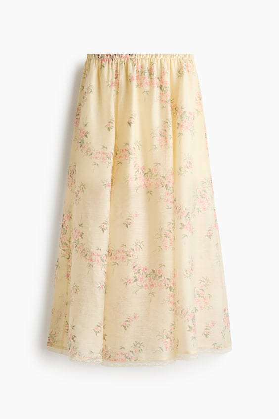 Женские юбки H&M Lace-Trimmed Lyocell-Blend Skirt