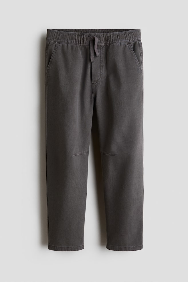 Cotton twill joggers - Dark grey/Dark beige - 1