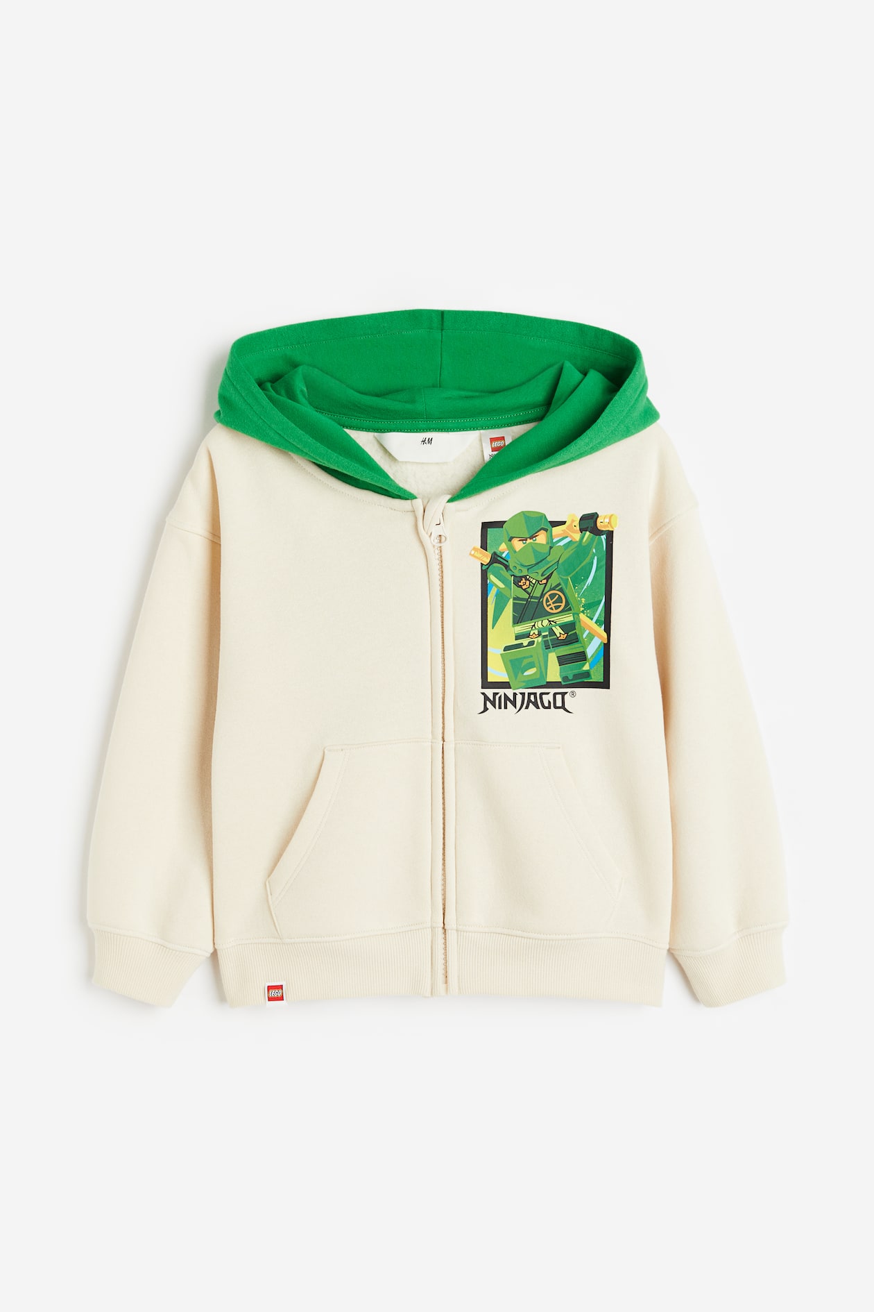 Hoodiejacke mit Print Knallgrün/LEGO Ninjago Kids H&M DE
