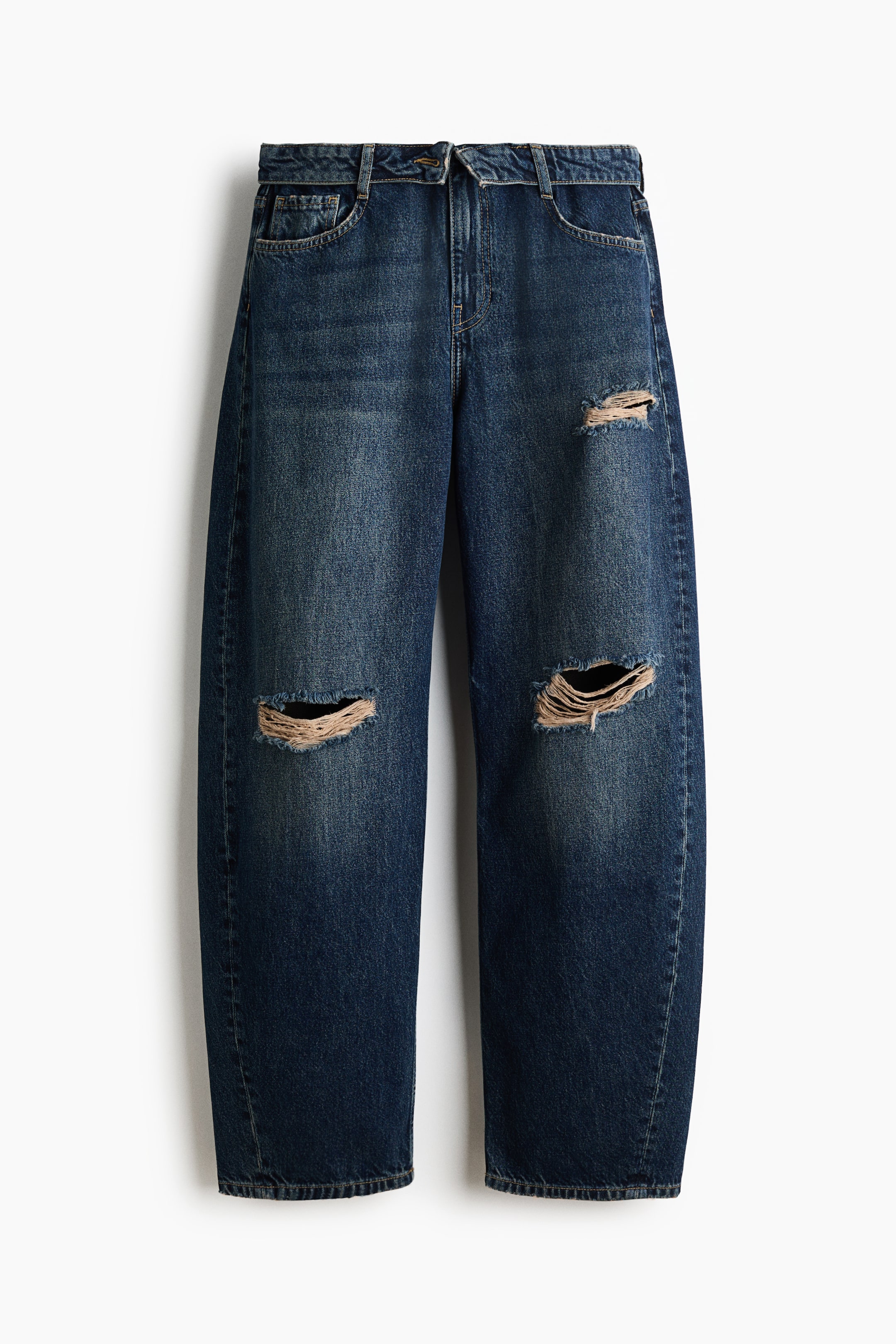 View larger image: Barrel Regular Waist Jeans - Dark denim blue - Ladies | H&M 1
