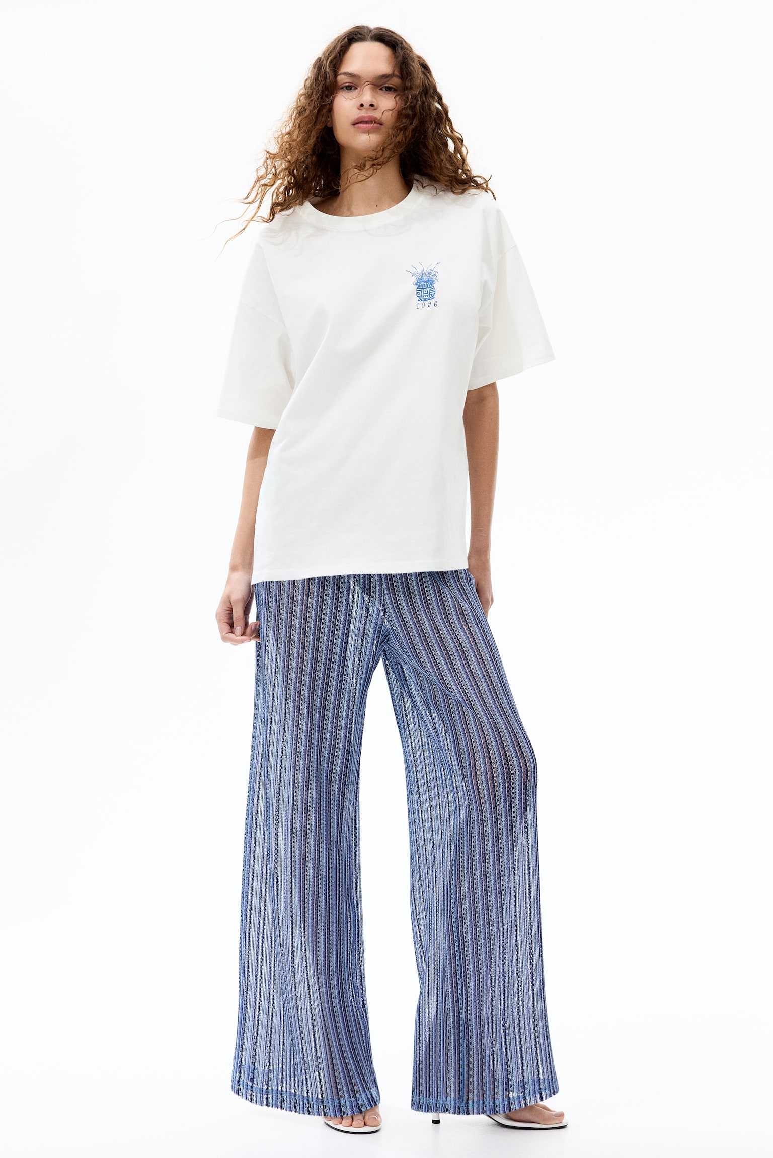 Oversized print-motif T-shirt - White/White/Dunas Cantoras/Cream/Taormina Sicily/Light yellow/Sun/Dark grey/Espresso - 1