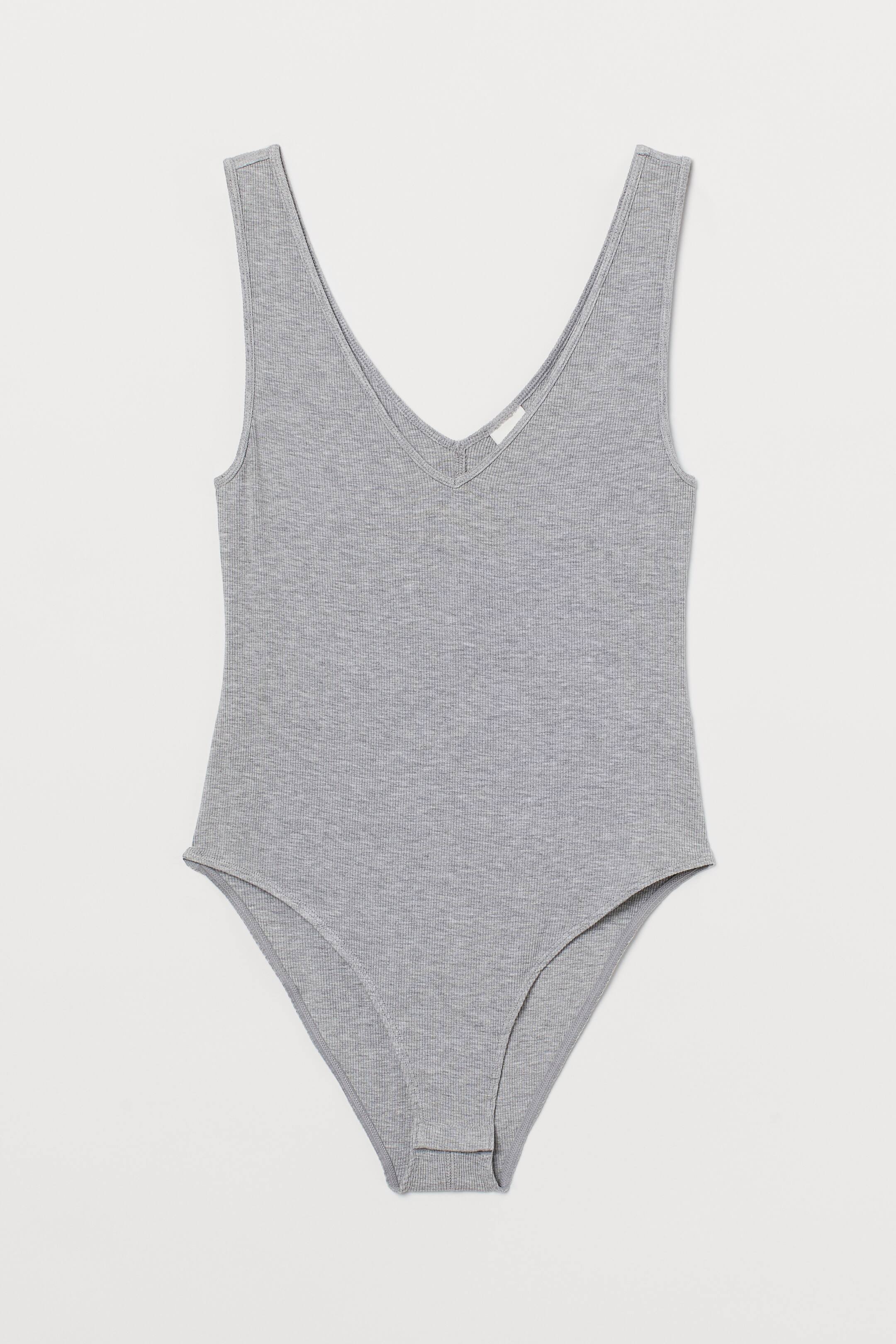 View larger image: Ribbed body - Light grey marl - Ladies | H&M HK 1