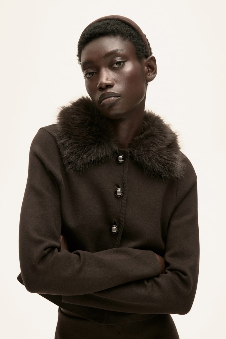 Gilet en maille fine avec col