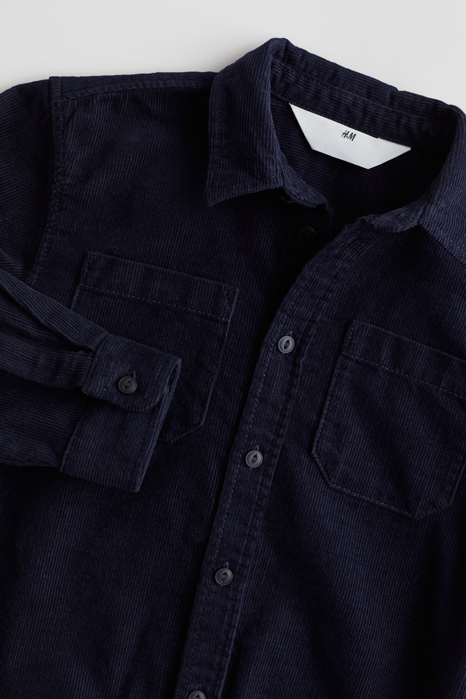 Cotton corduroy shirt - Navy blue/Light brown/Dusty blue - 5