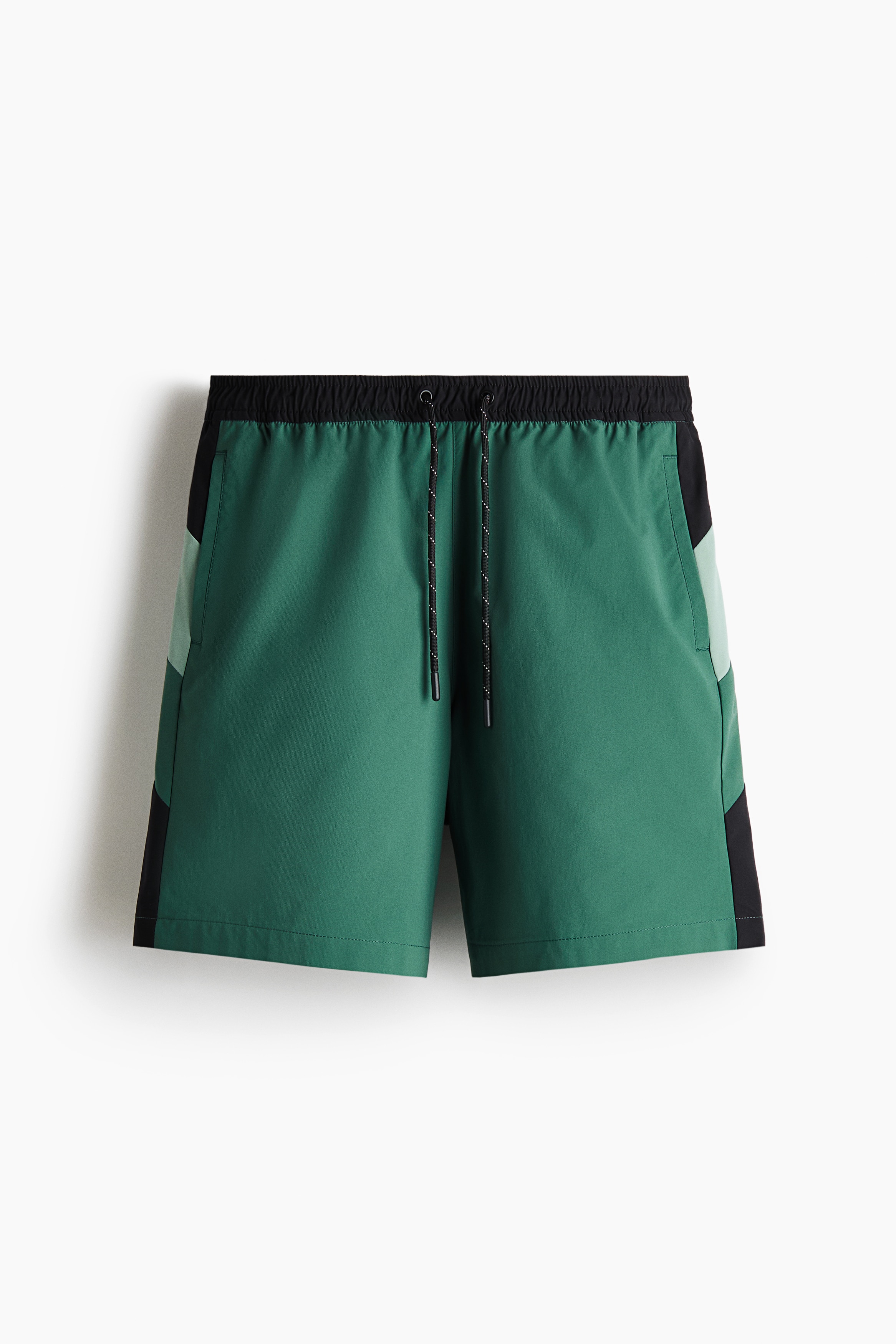 Loose Fit Shorts - Green/Colour block/Black/Colour block