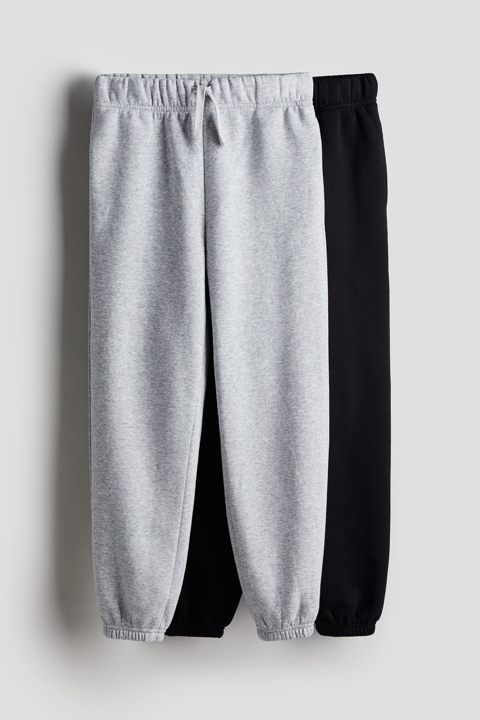 2-pack Loose Fit Sweat Track Pants - Black/Light grey marle - 1