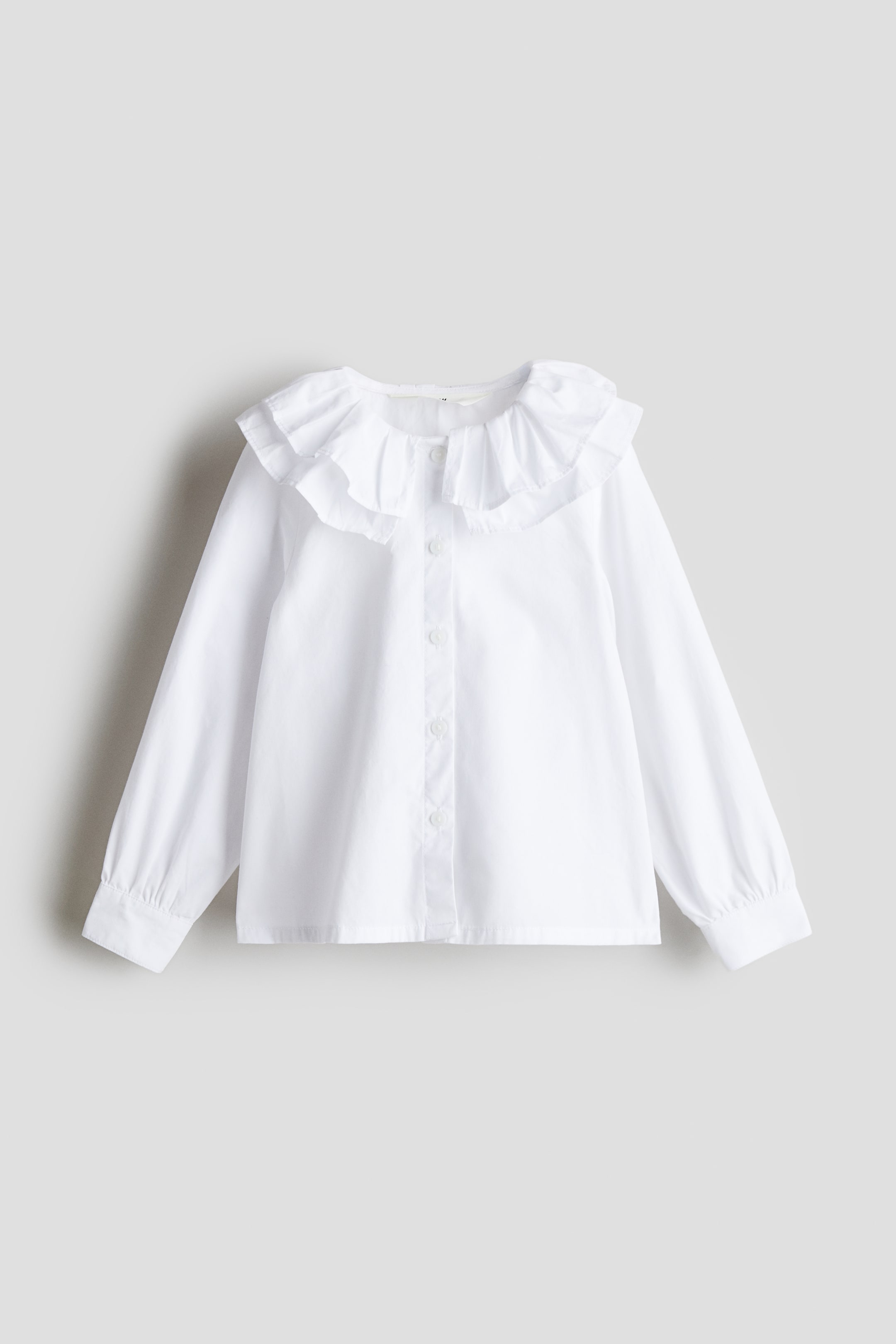 Frill-collared poplin blouse