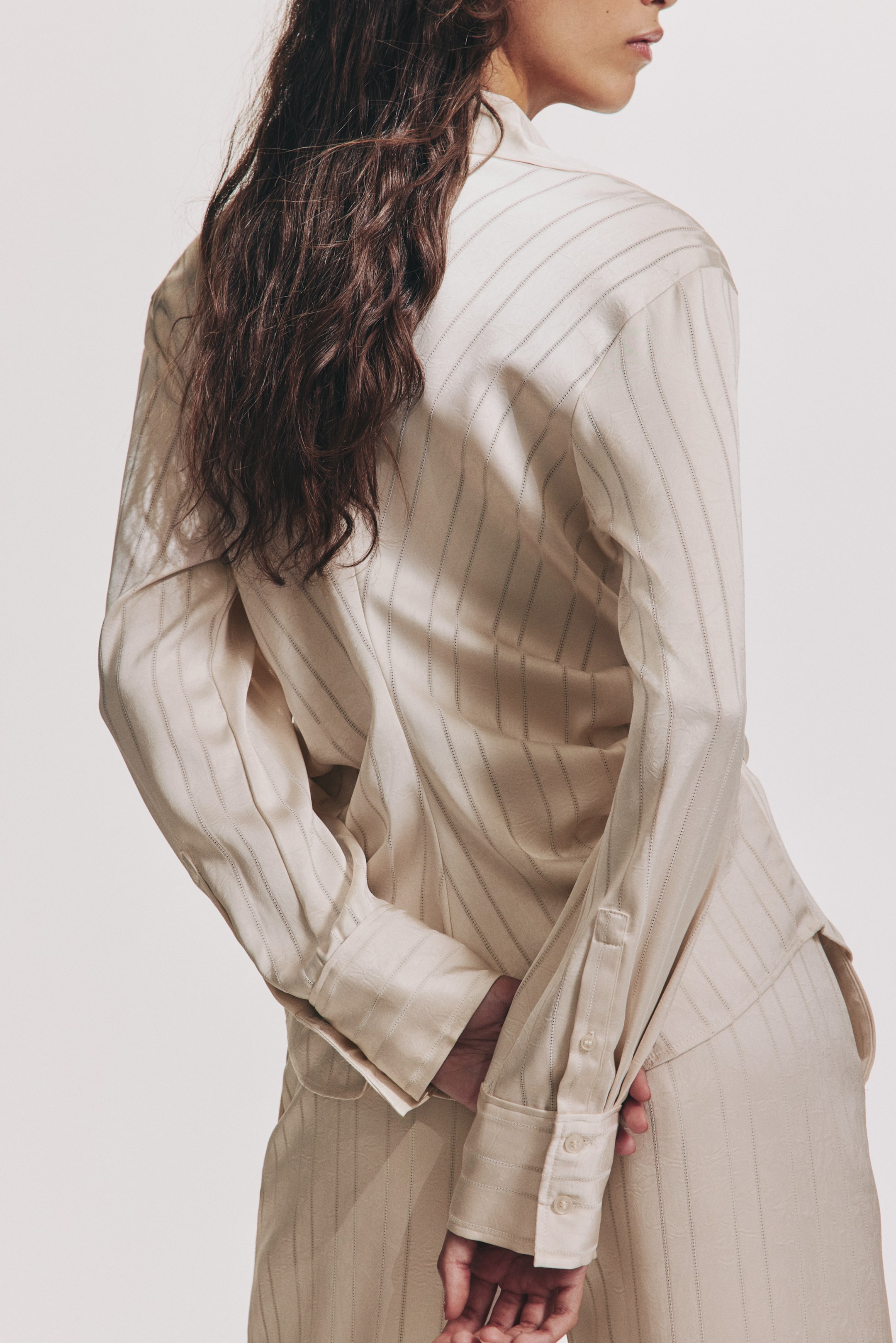 View larger image: Draped shirt - Cream - Ladies | H&M SG 3