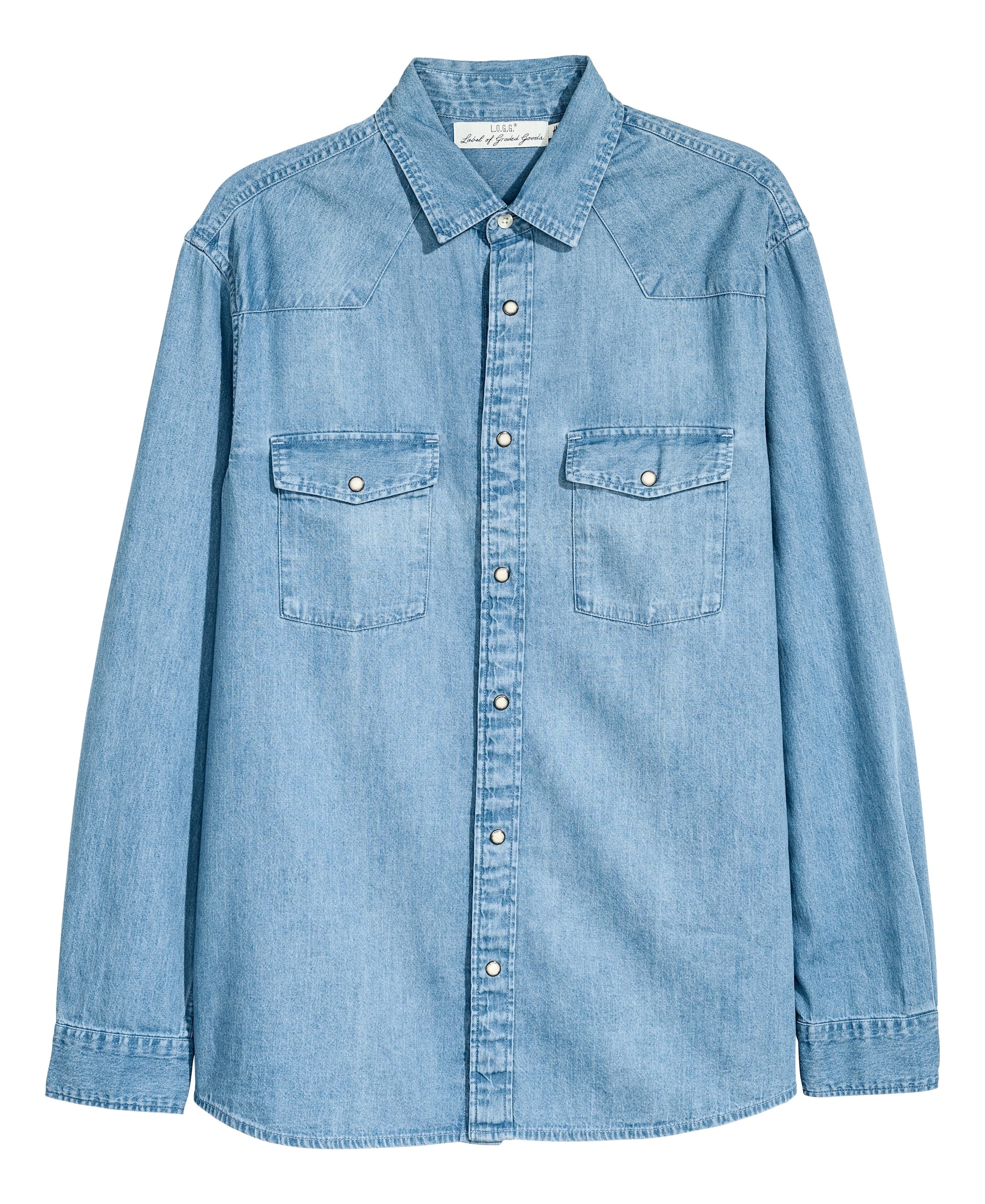 View larger image: Denim shirt Regular fit - Light denim blue - Men | H&M GB 1