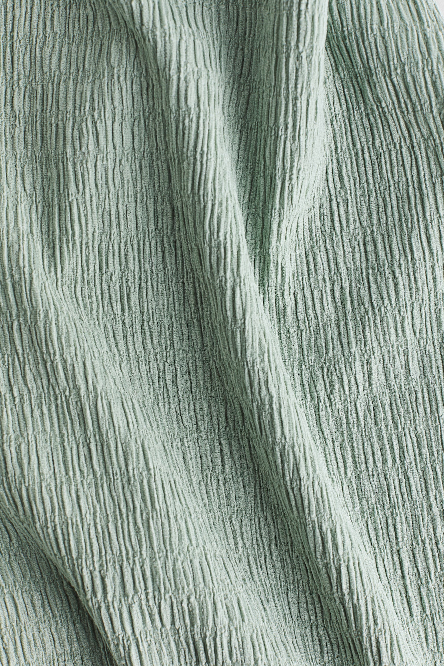 Žerzejové kalhoty s texturou - Světlá kouřově zelená/Růžová/Černá/Černá/Krémová/vzor - 2