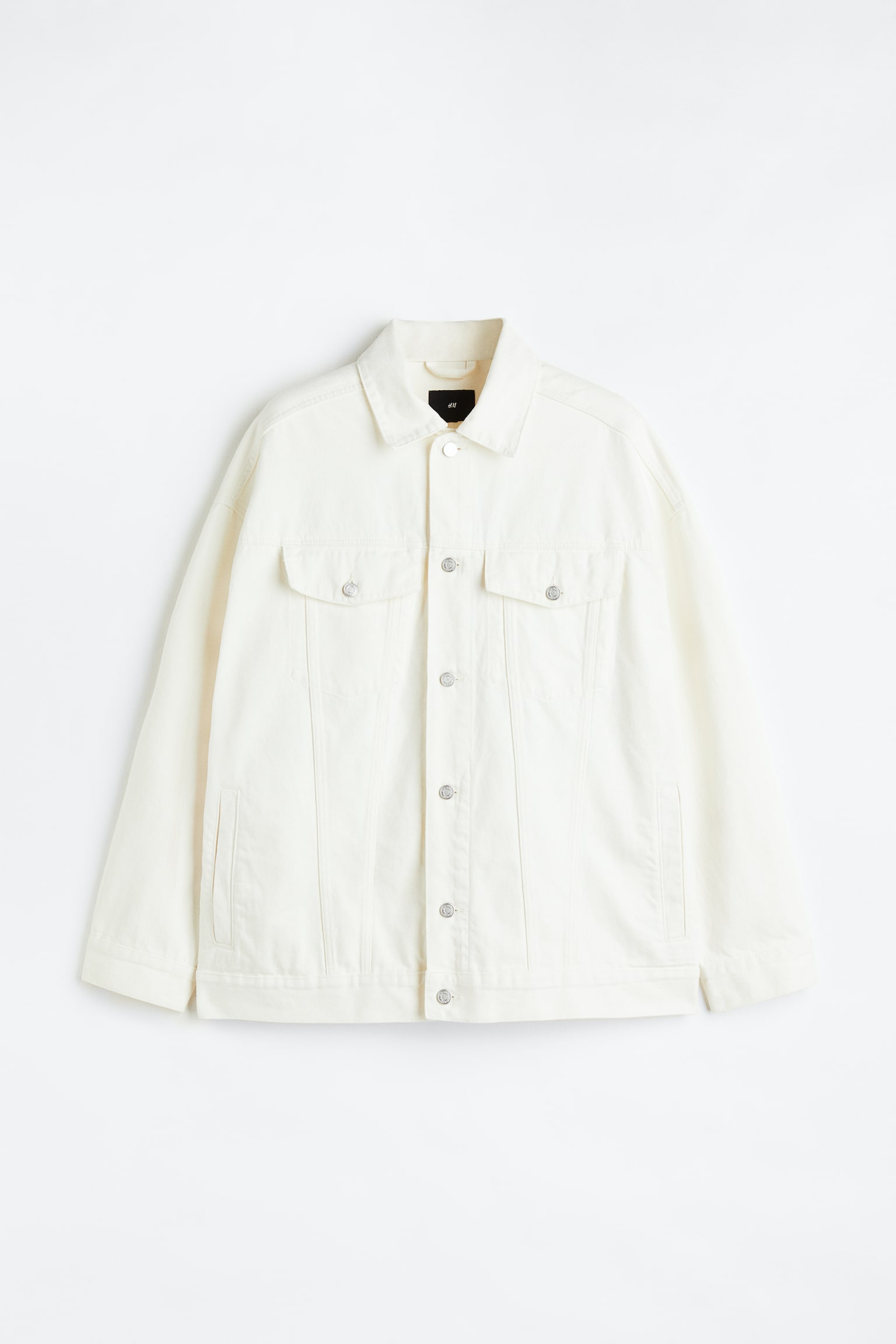 Oversized Fit Denim jacket - White - 1