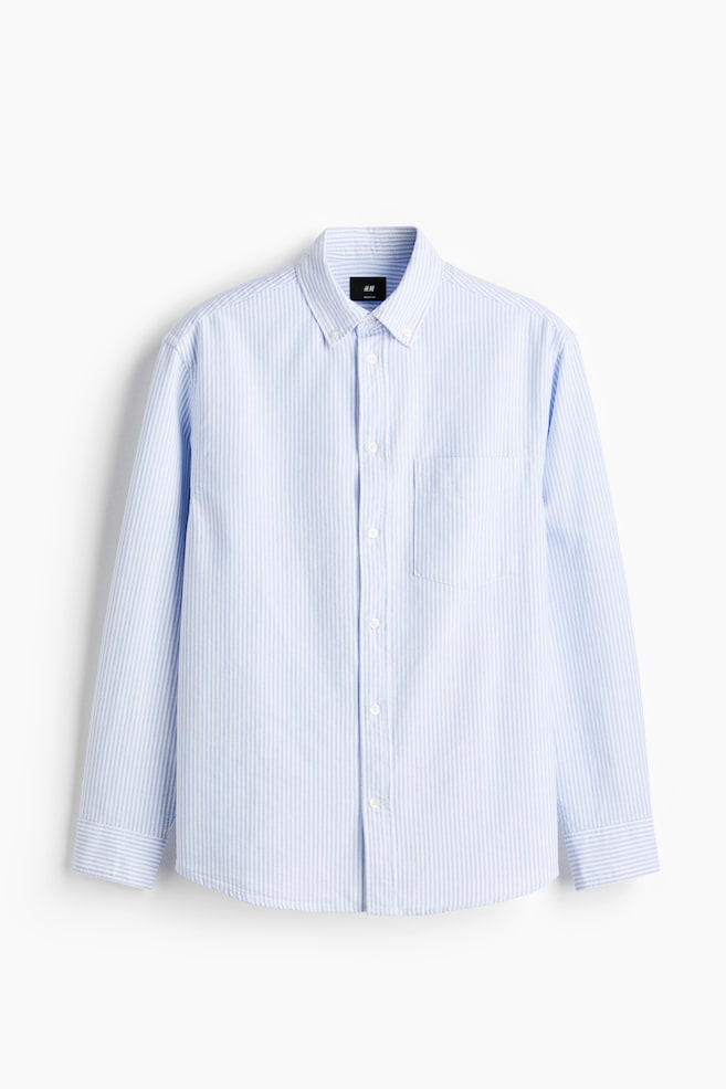 Regular Fit Oxford Shirt - Light blue/Stripe/Light blue/White/Green/Stripe/Black/Dark green/Light yellow/Khaki green - 1