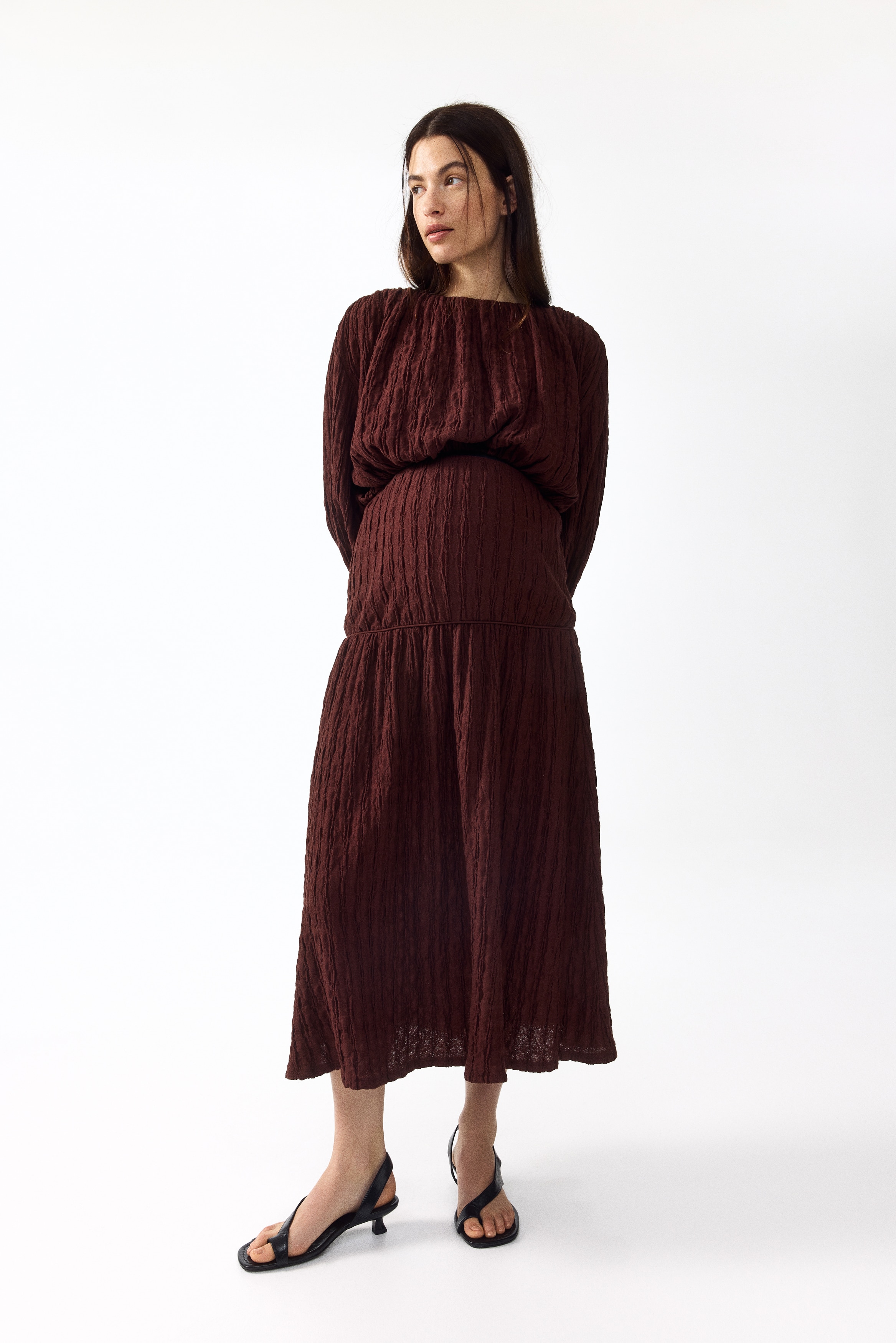 MAMA Textured Jersey Midi Skirt