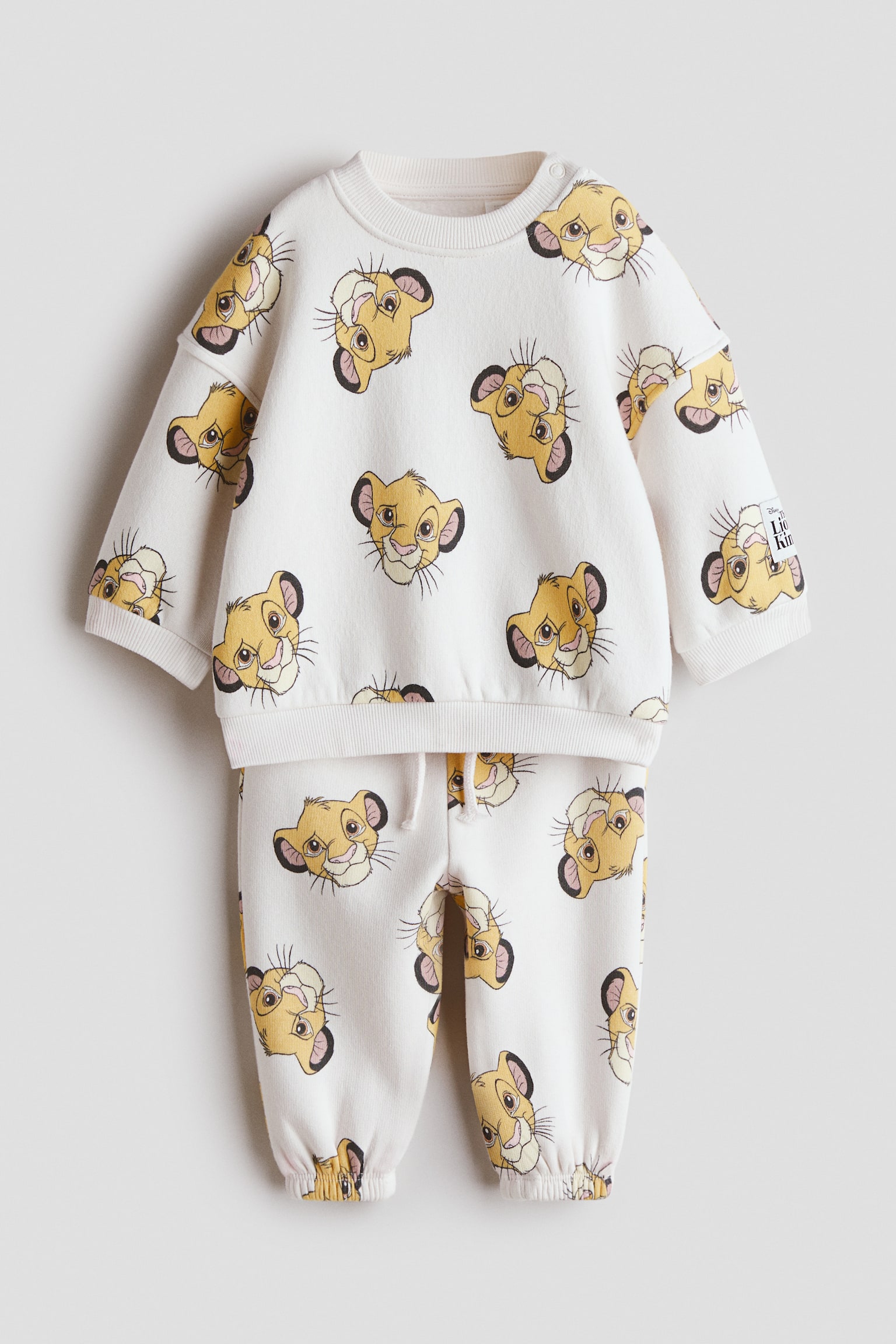 2-piece Print Sweat Fabric Set - Cream/The Lion King