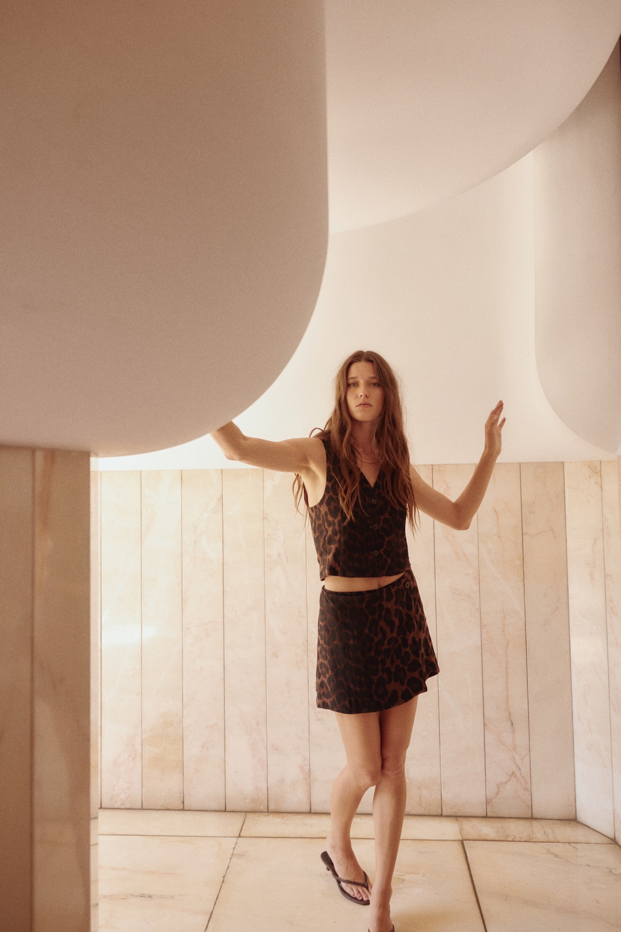 Jupe-short croisée - Marron/imprimé léopard - FEMME | H&M FR