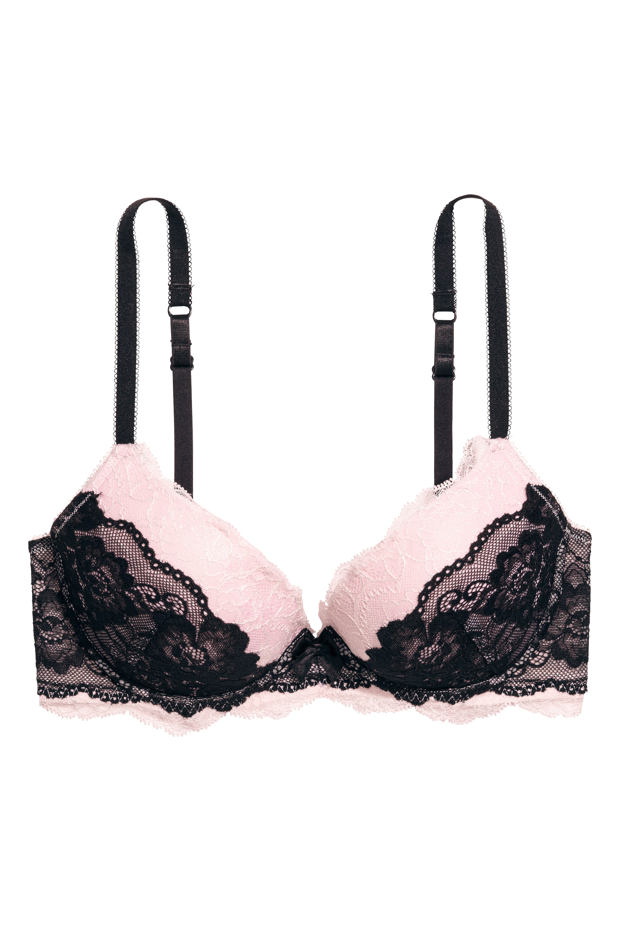 Ver imagem maior: Sutiã push-up em renda - Rosa claro/Preto - SENHORA | H&M PT 1