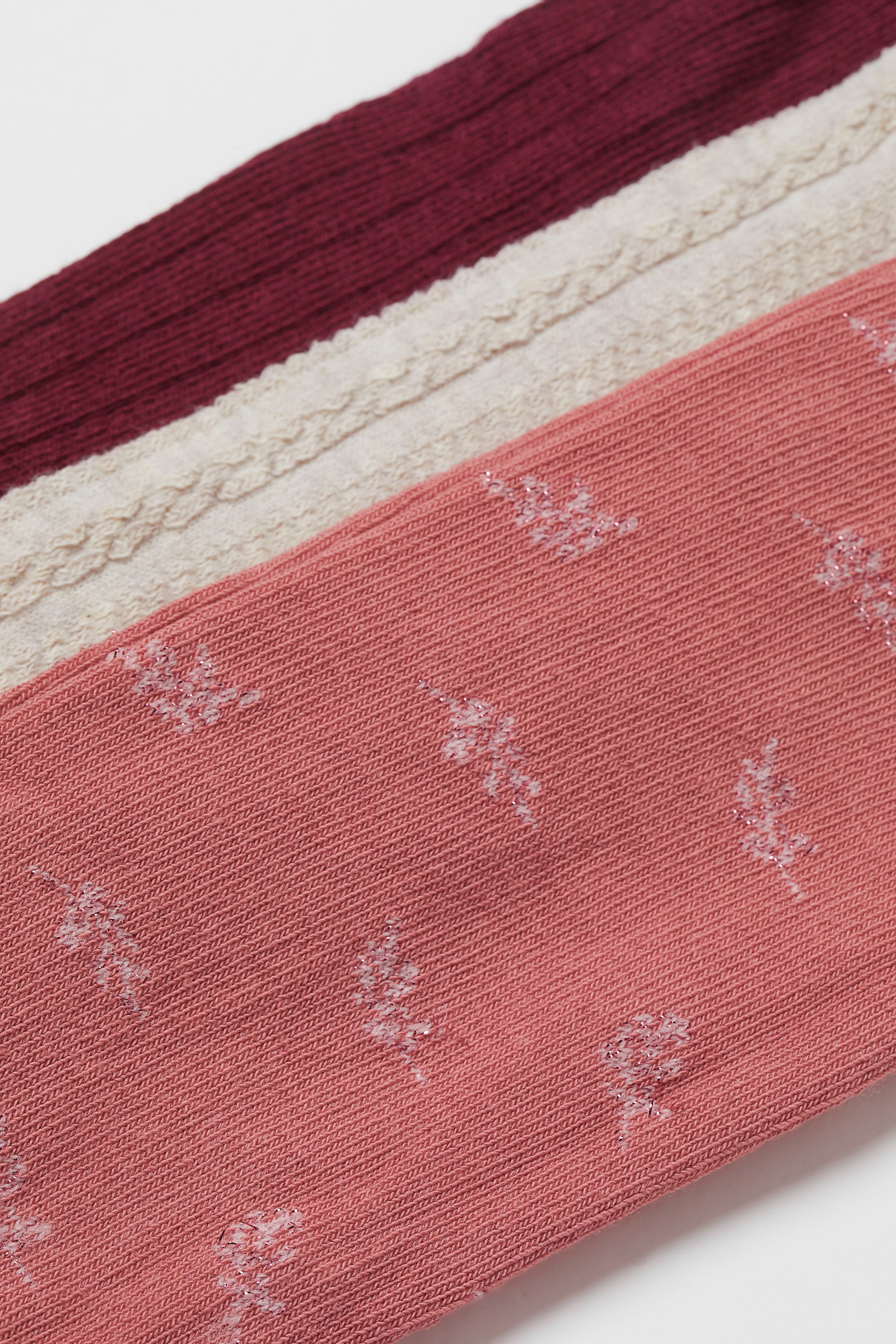 הצגת תמונה גדולה יותר: מארז 3 זוגות גרבונים - בז' בהיר מלאנז'/ורוד - Kids | H&M IL 2