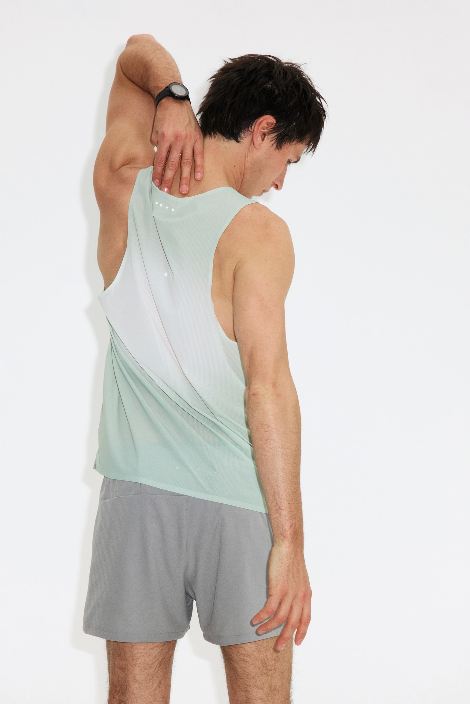 Cooling Lightweight Running vest top - Light mint/Dark grey/White - 1