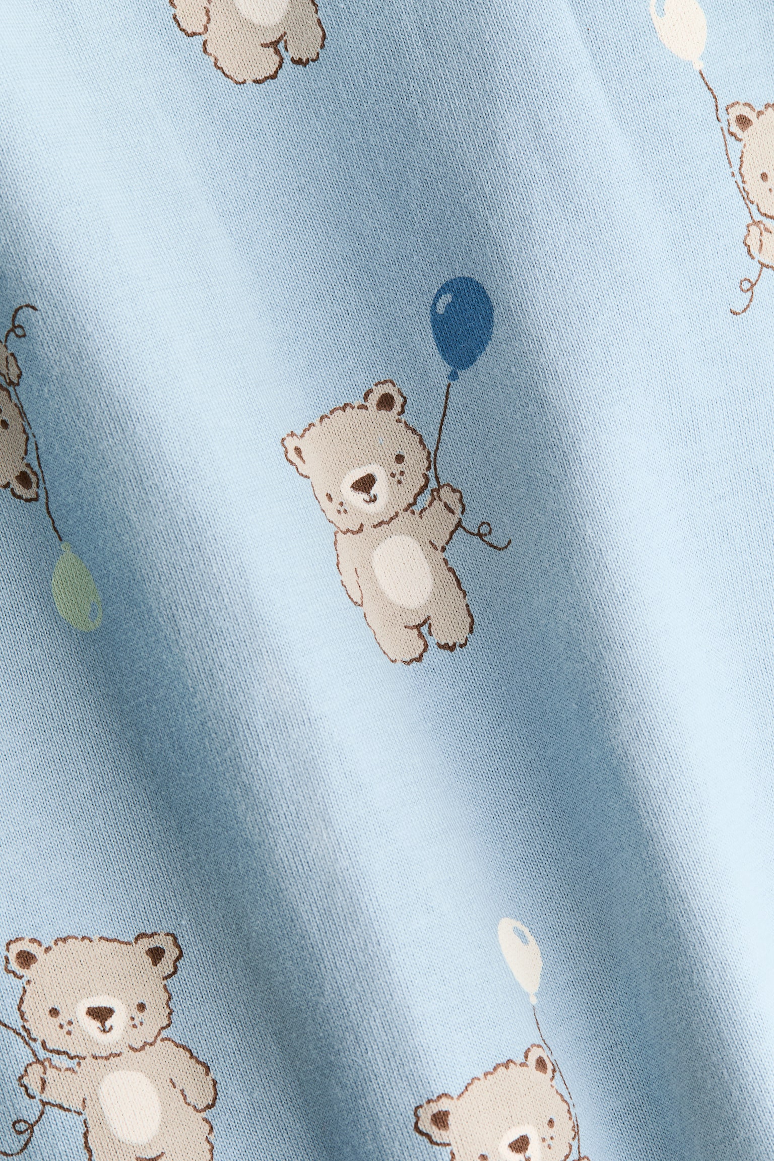 Patterned sleepsuit - Light blue/Teddy bears/Cream/Floral/Light pink/Hearts/White/Vehicles/Light turquoise/Dinosaurs/White/Hearts/Light beige/Puppies/White/Hearts/Light beige/Bears/Light blue/Cherries/Light dusty pink/Hearts/Light beige/Bears/Light blue/Foxes/White/Dogs - 2