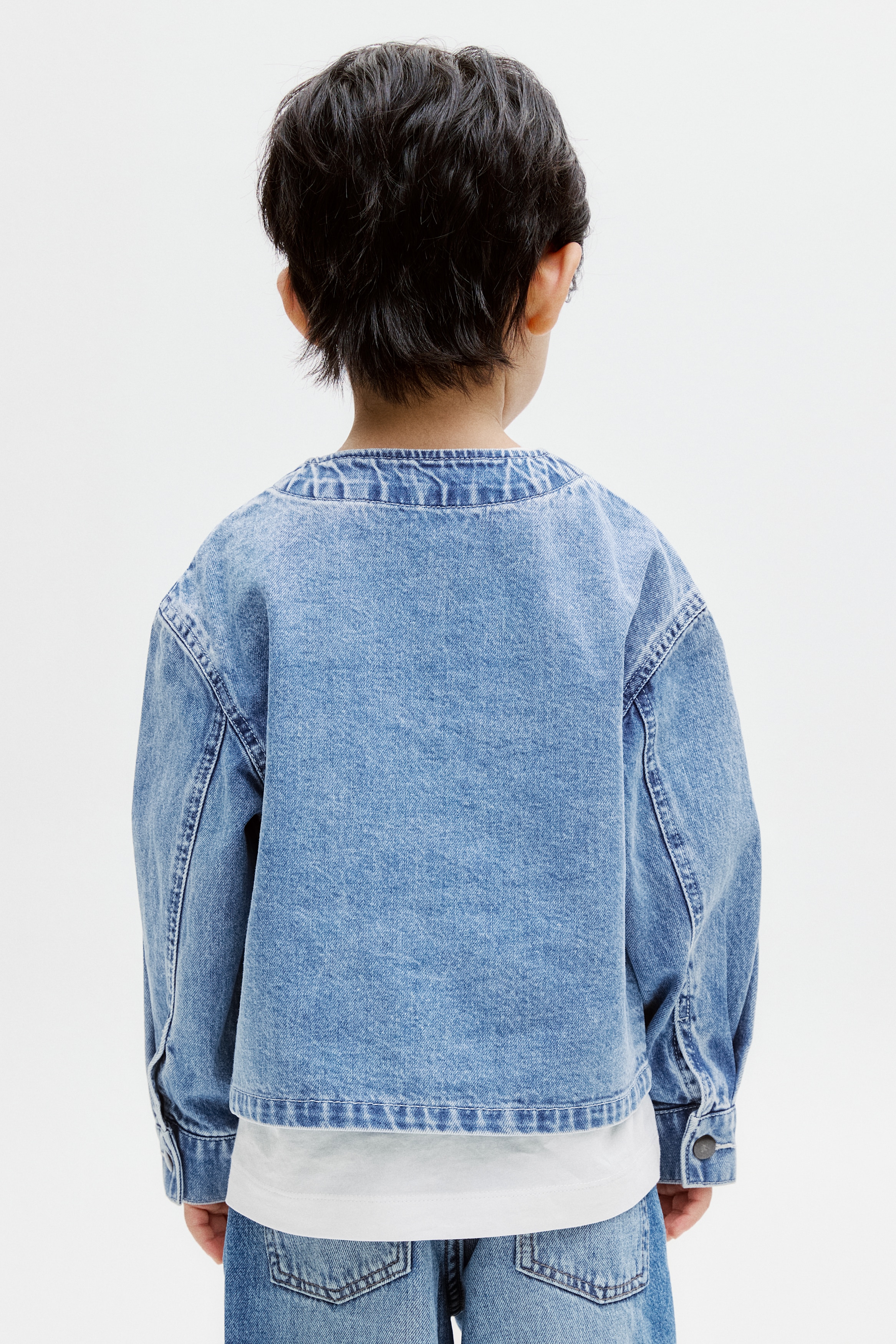 アップリケ デニムジャケット - デニムブルー／スヌーピー - Kids | H&M JP
