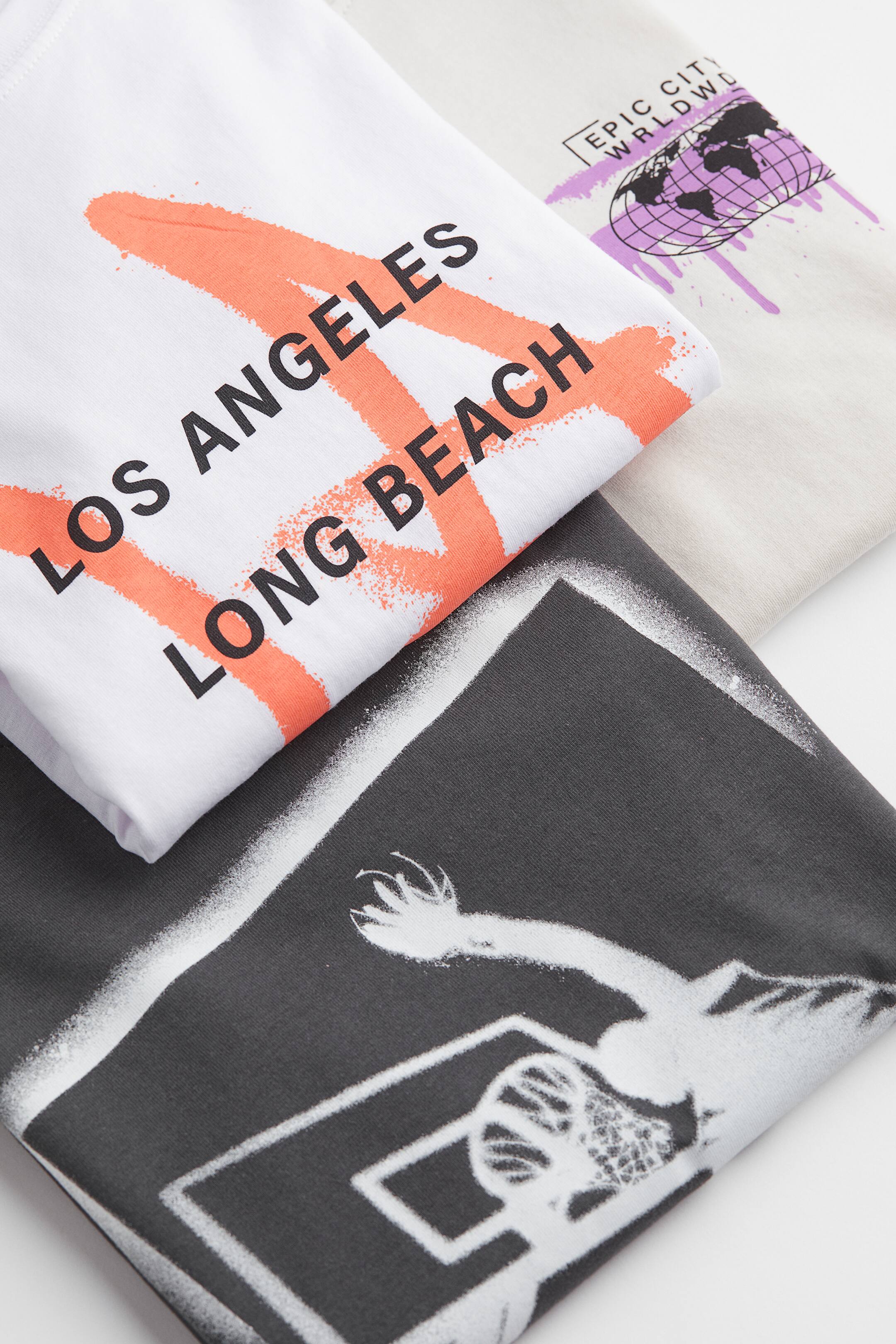 View larger image: 3-pack cotton jersey T-shirts - Light beige/Dark grey - Kids | H&M IN 2