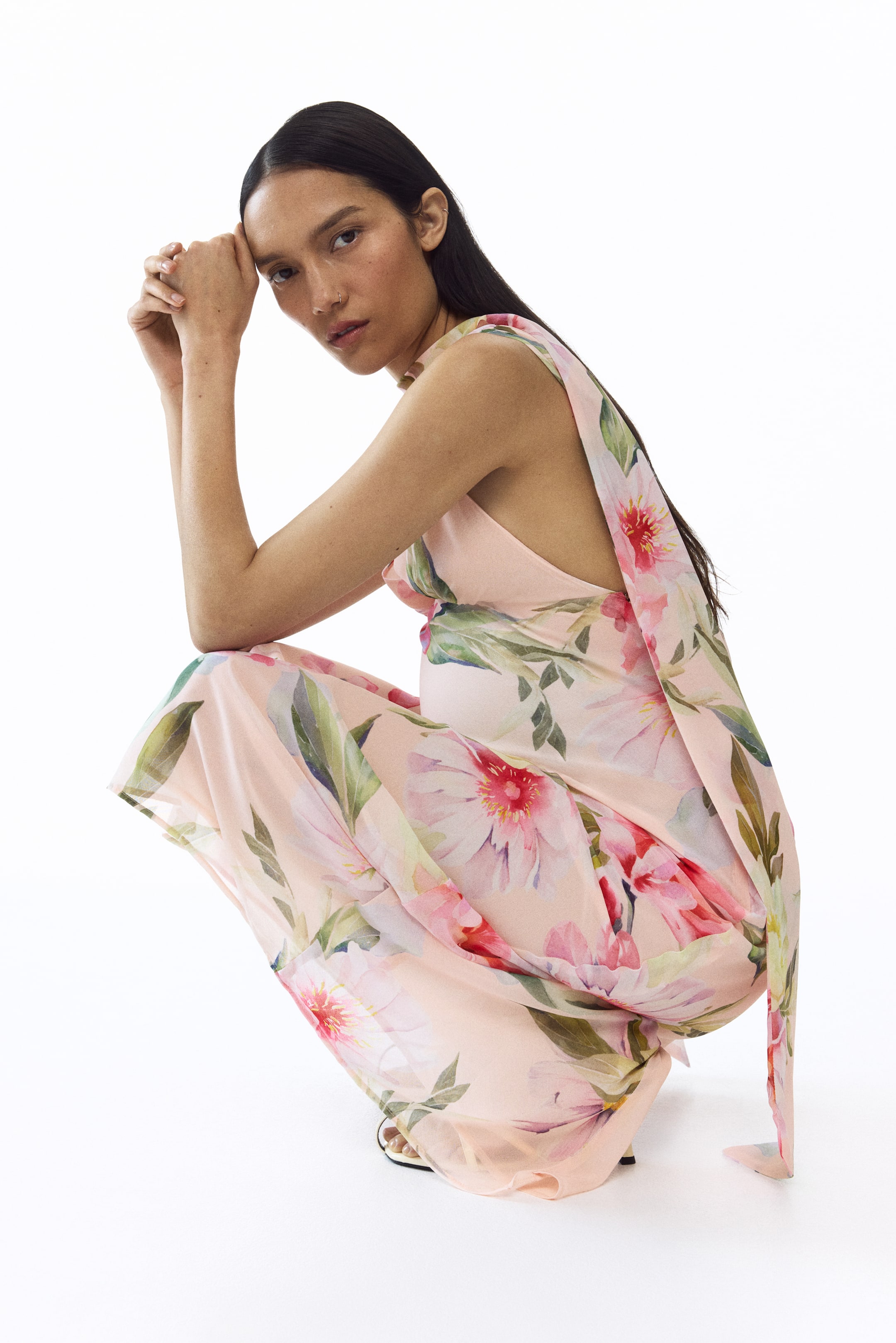 Robe MAMA en mousseline avec écharpe