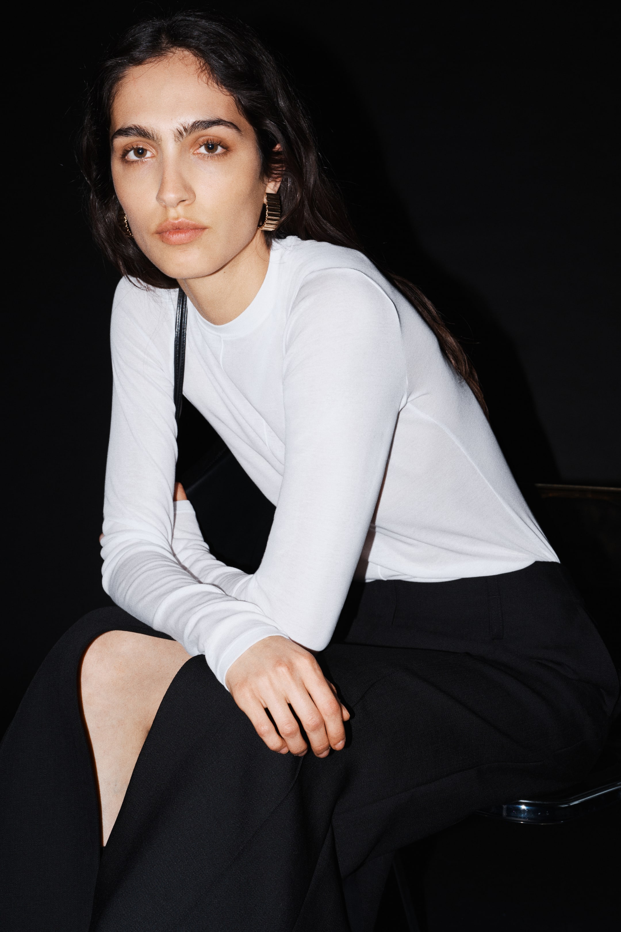 View larger image: Pima cotton top - White - Ladies | H&M 1