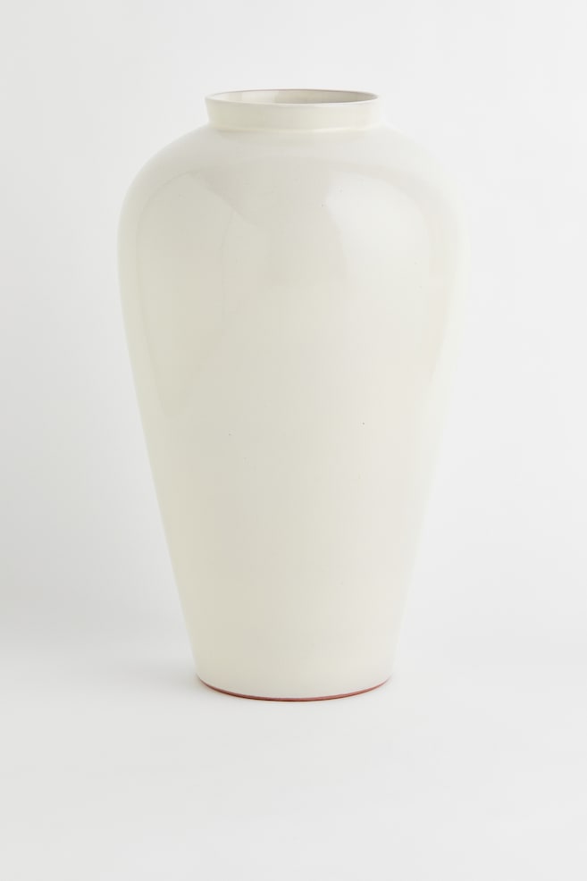 Large terracotta vase - Natural white - 1