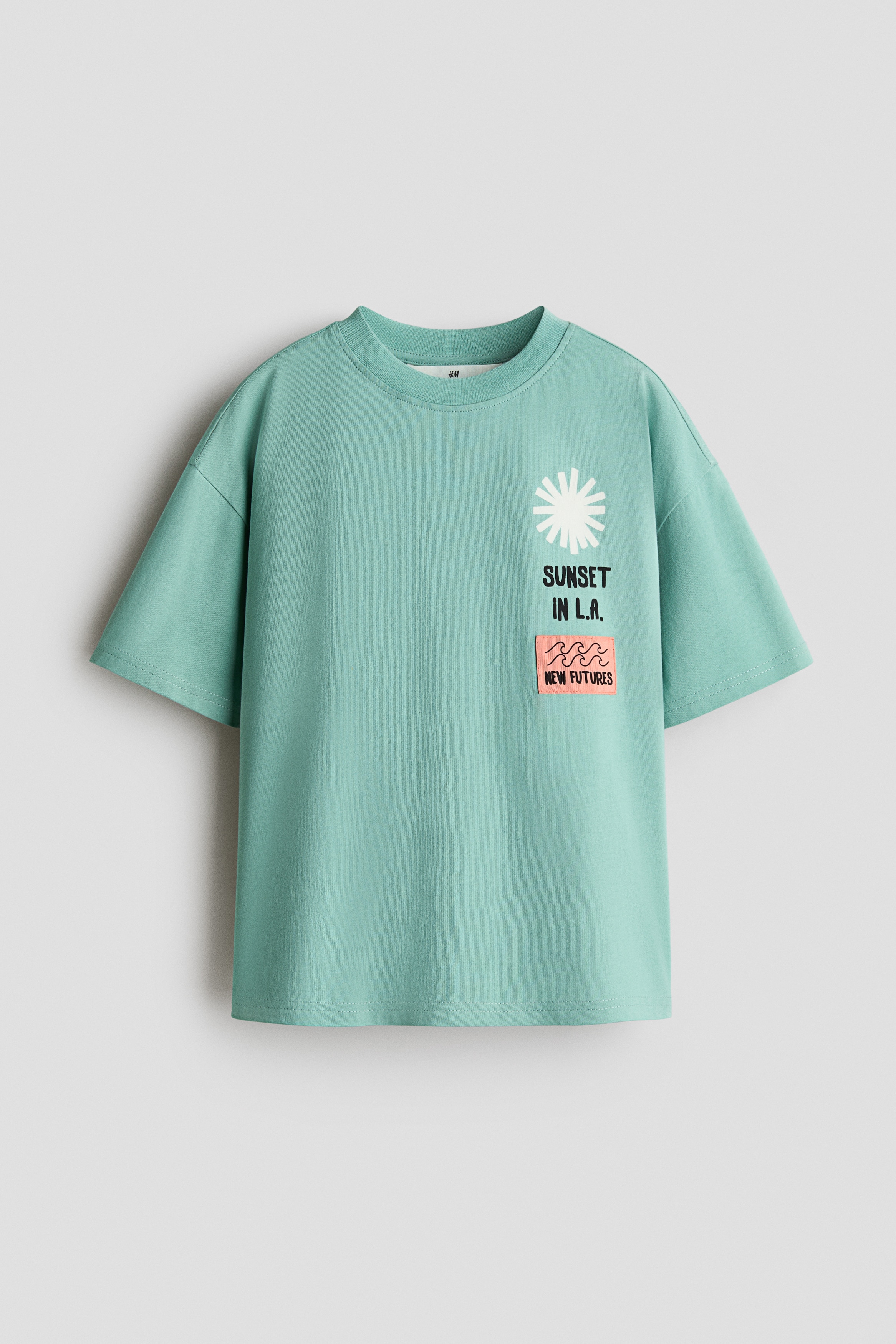Printed Cotton T-Shirt - Green/Sunset/Orange/Sóller