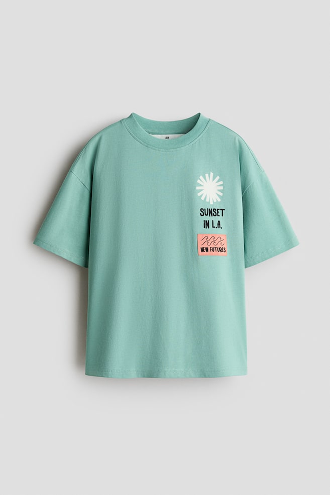 プリント コットンTシャツ - グリーン／Sunset/クリーム／Breeze/ライトブルー／ロサンゼルス - 1