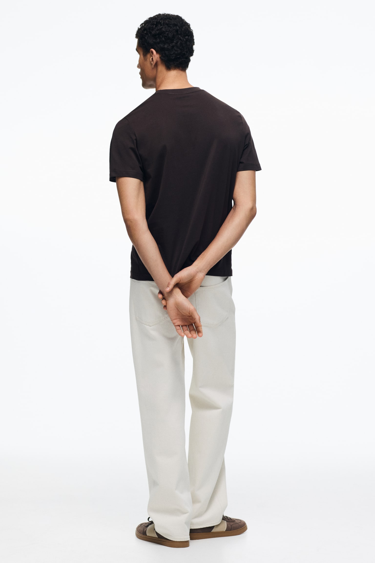 Regular Fit T-shirt - Brown/White/Black/Burgundy/Grey marl/Dark grey/Khaki green/Forest green/Yellow/Dark teal/Navy blue/Pink/Light blue/Pink/Light purple/Pink/Orange/Green/Light green/Plum/Dark orange/Beige/Pink/Light beige - 4