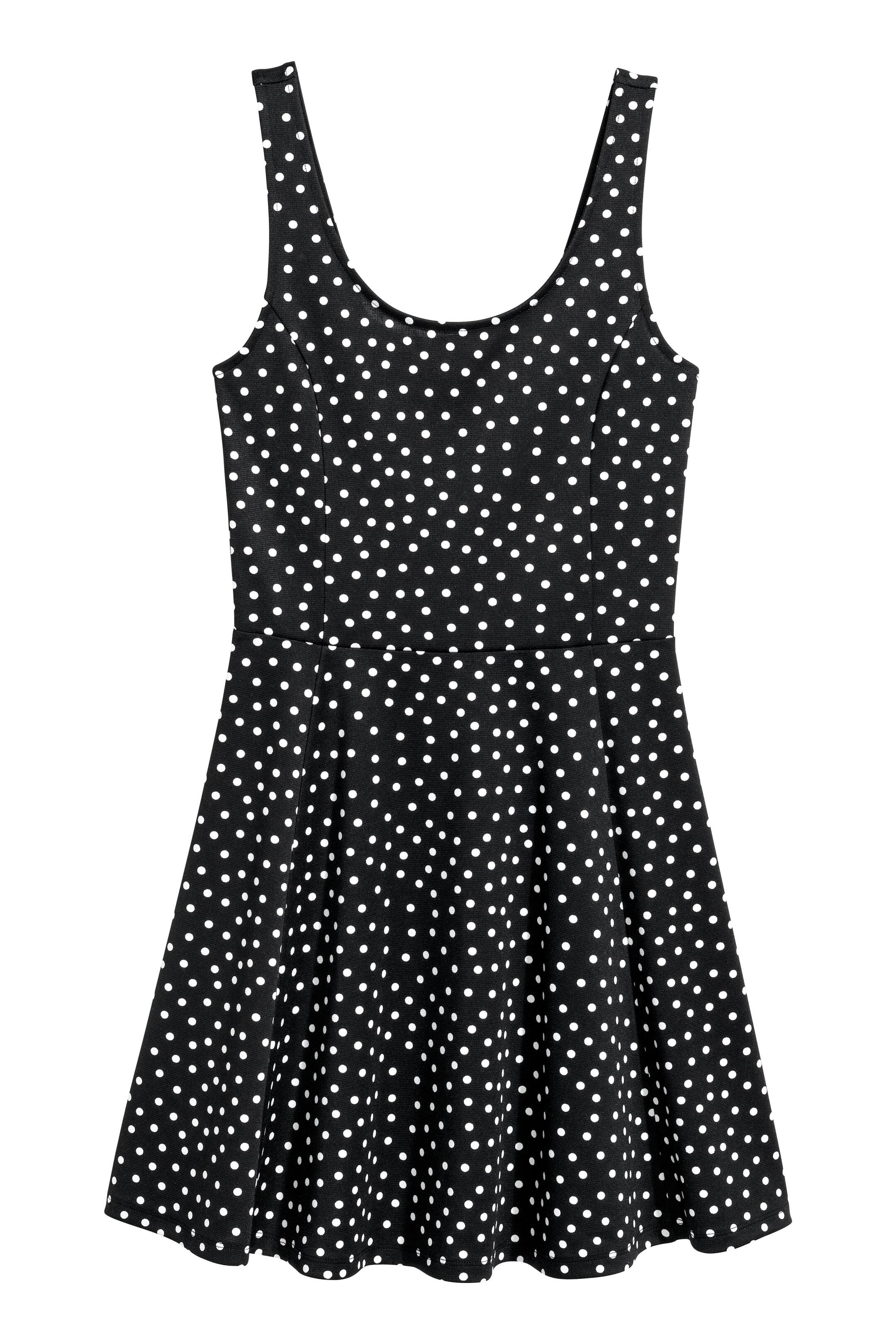 Grotere afbeelding bekijken: Tricot jurk - Zwart/stippen - DAMES | H&M NL 1