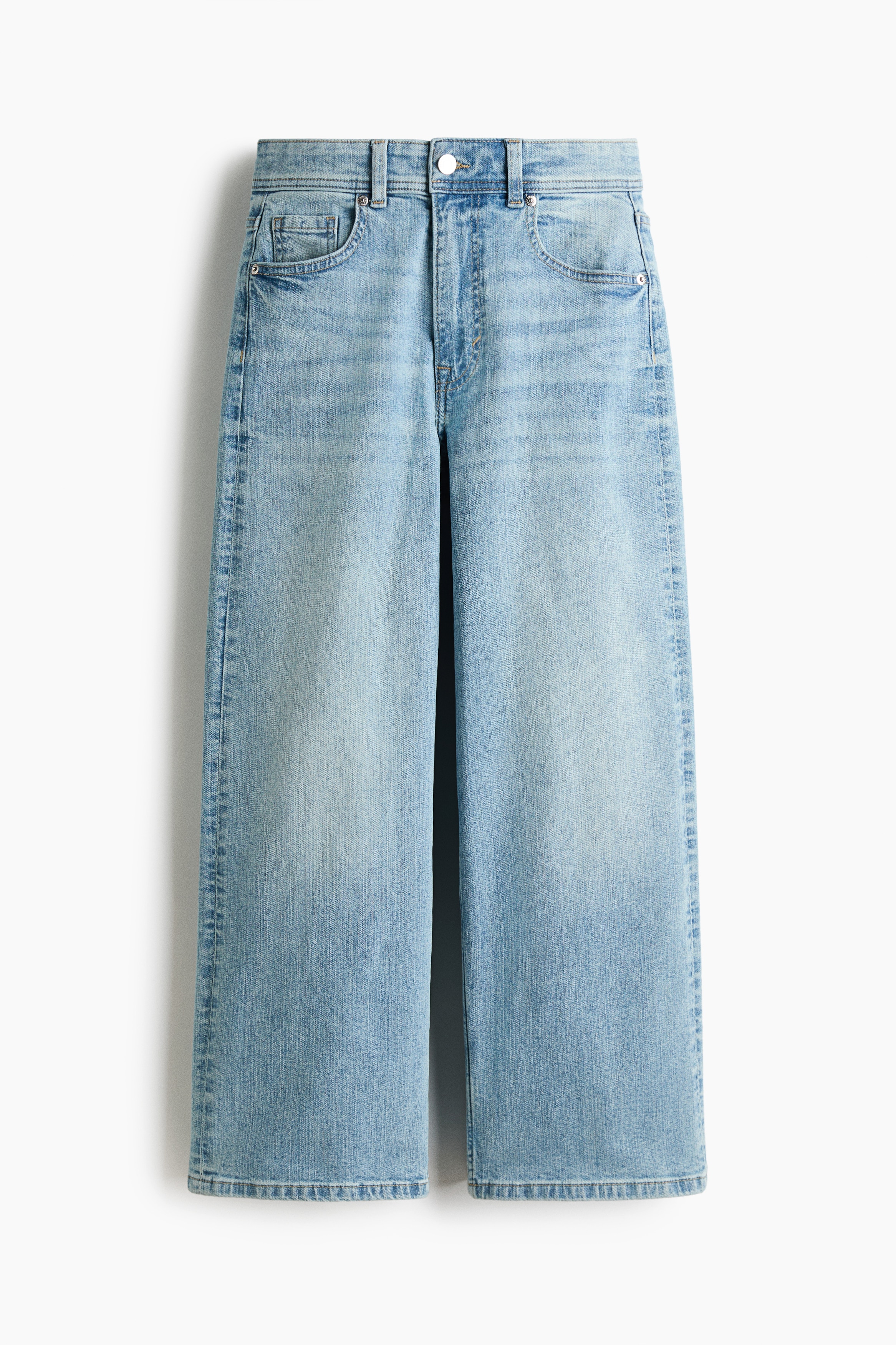 Wide High Waist Ankle Jeans - Açık kot mavisi/Koyu kot mavisi/Kot mavisi/Beyaz