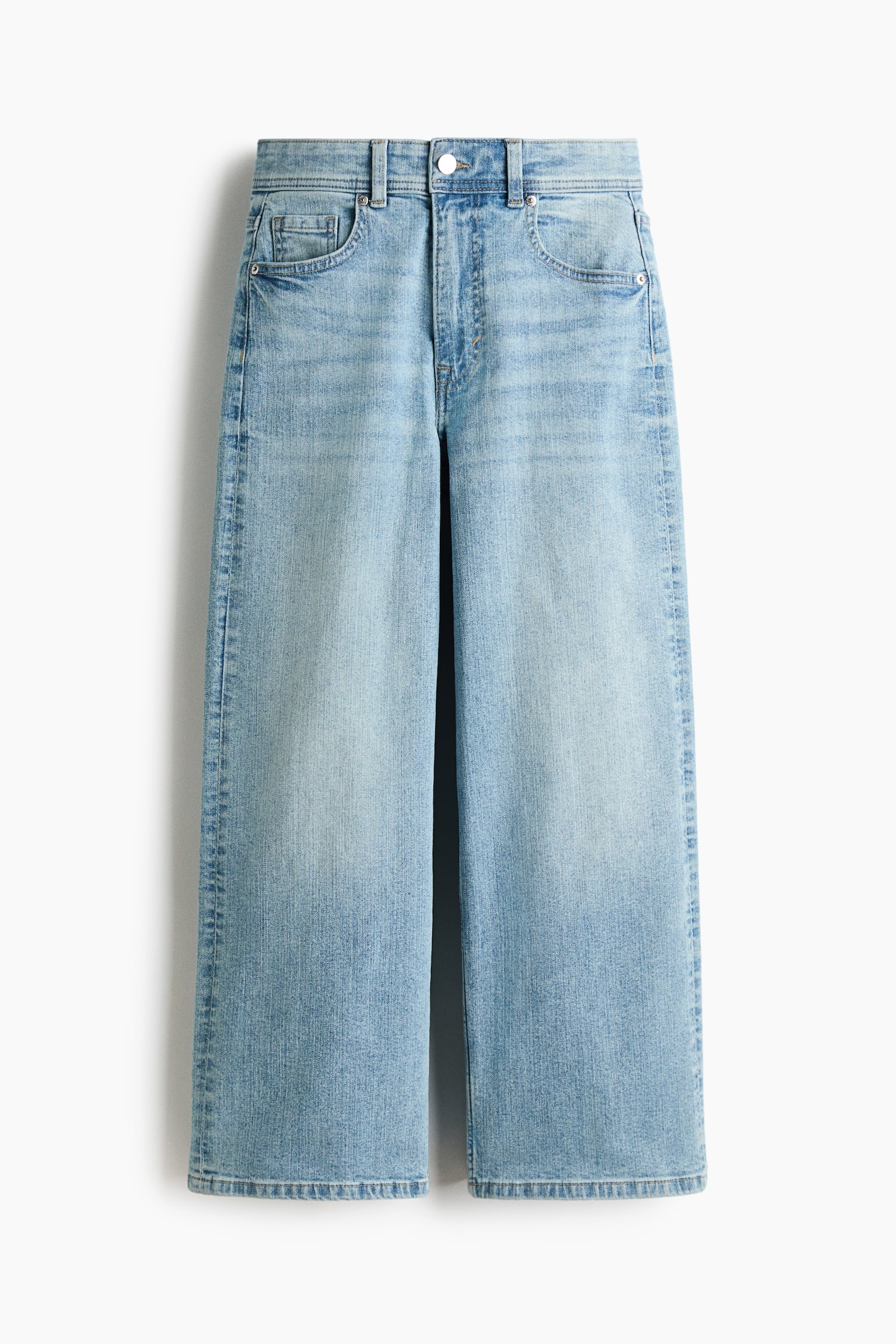 Wide High Waist Ankle Jeans - Light denim blue/White/Dark denim blue/Denim blue/Beige - 2