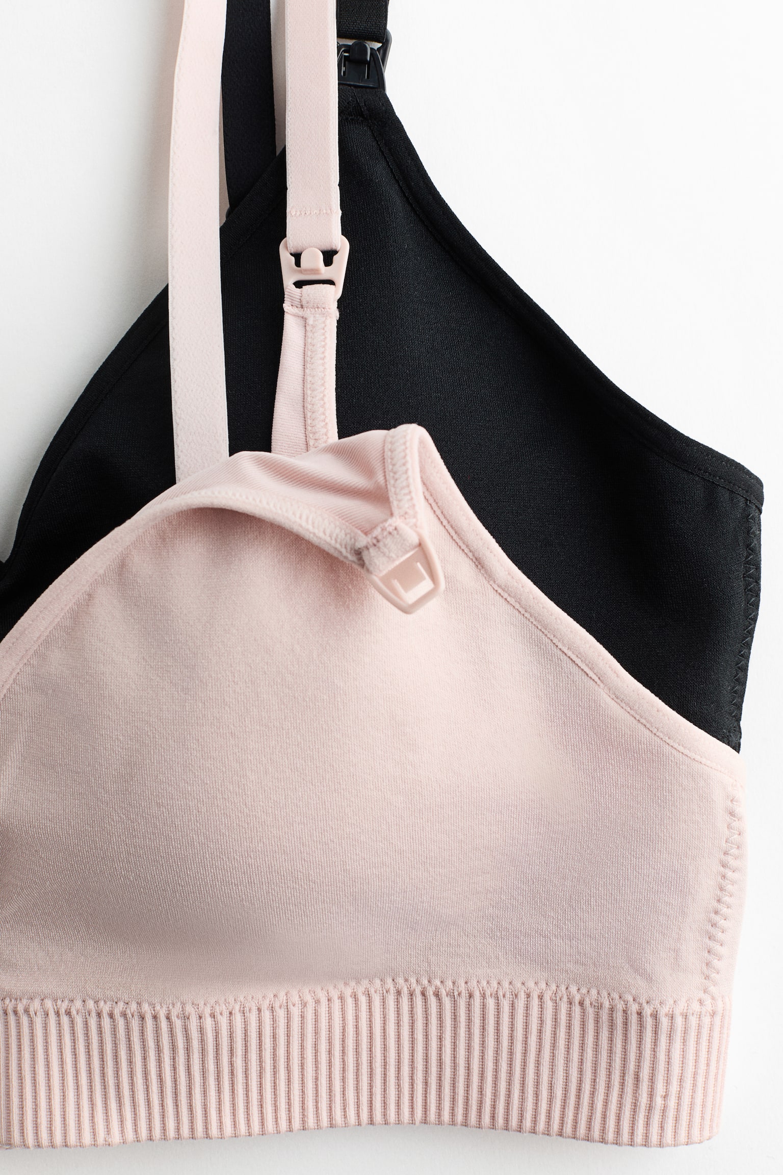 MAMA Lot de 2 soutiens-gorge d'allaitement paddés - Rose poudré/noir/Noir/beige/Rose ancien/noir - 5