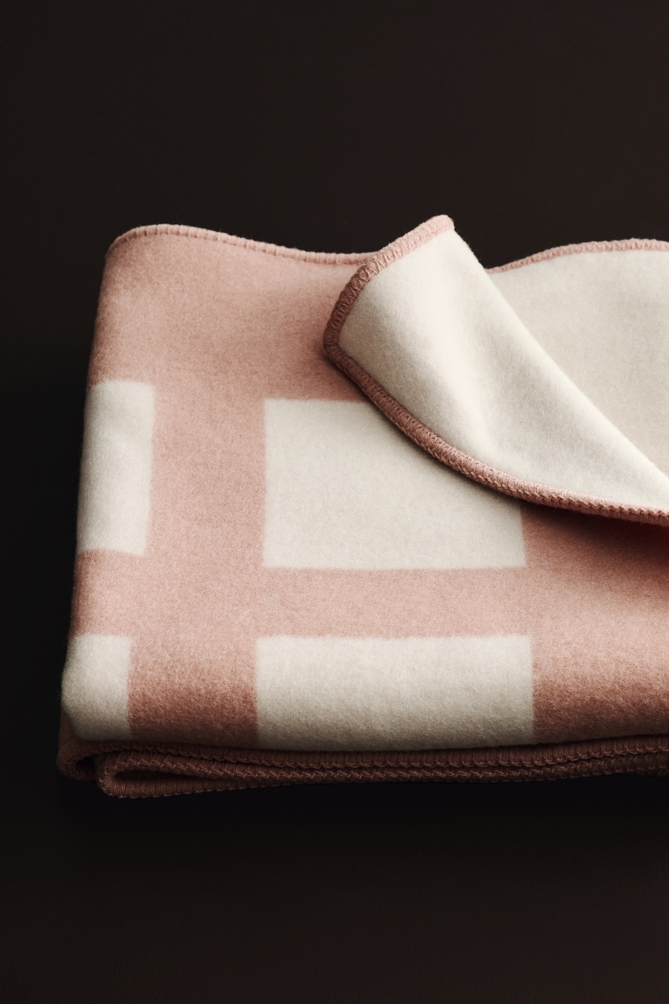 View larger image: Wool-blend blanket - Pink/Cream - Home All | H&M IE 1