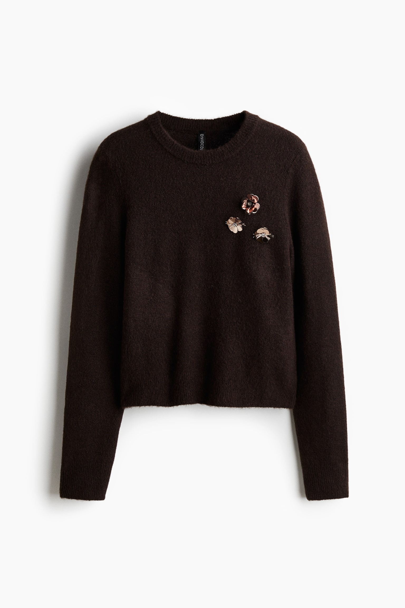 Embellished jumper - Dark brown - 2