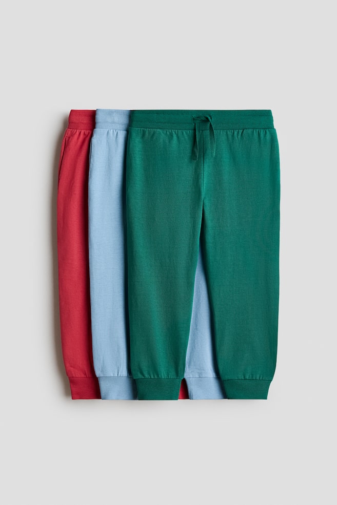 3-Pack Cotton Joggers - Red/light blue/dark green/Black/gray melange/navy blue/Navy blue/dark red/Gray/black/Turquoise/black/Navy blue/khaki green - 1
